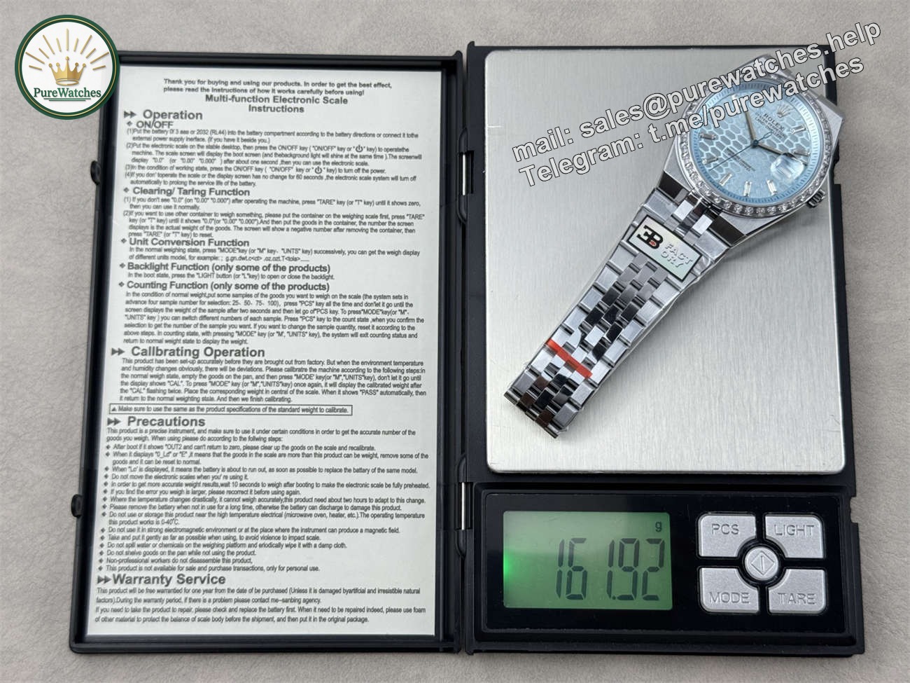 3B Factory Rolex Land-Dweller 127386TBR-0001 Replica ?C Platinum Look, Diamond Bezel & 163g Full Weight - Image 3