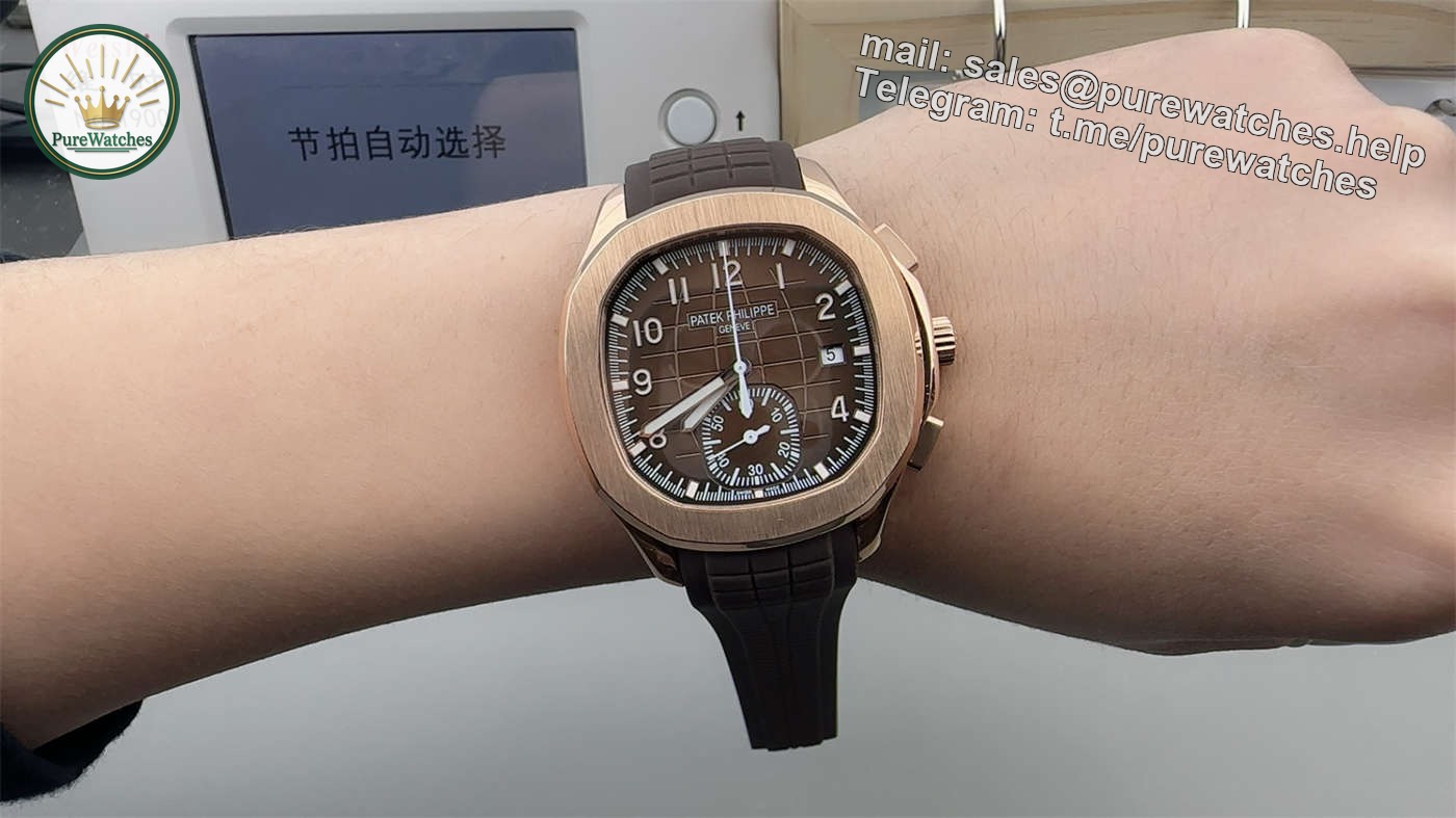 3KF Patek 5968R – Premium Rose Gold Aquanaut Chronograph Replica - Image 6