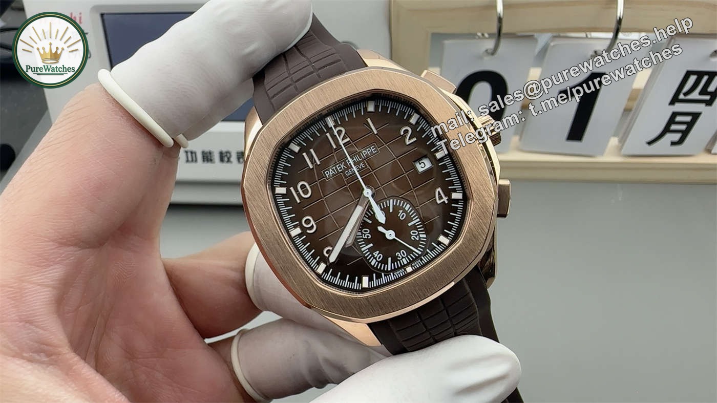 3KF Patek 5968R – Premium Rose Gold Aquanaut Chronograph Replica - Image 2