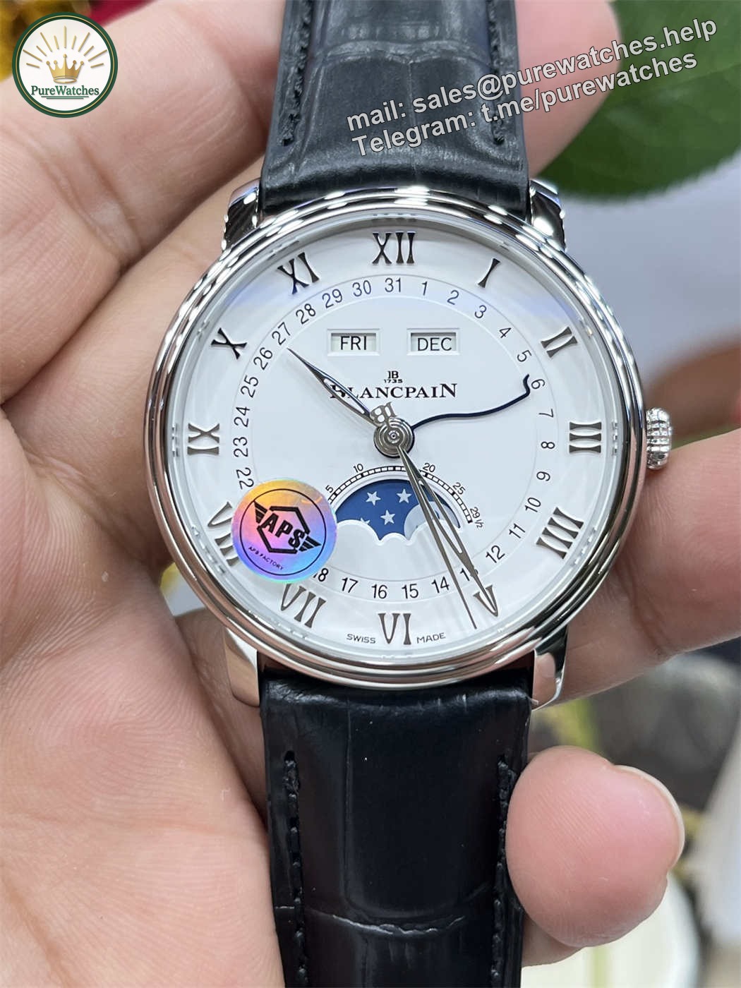 Blancpain Villeret 6654 Moonphase (Steel) – APS Factory Clone 6654 Movement - Image 2