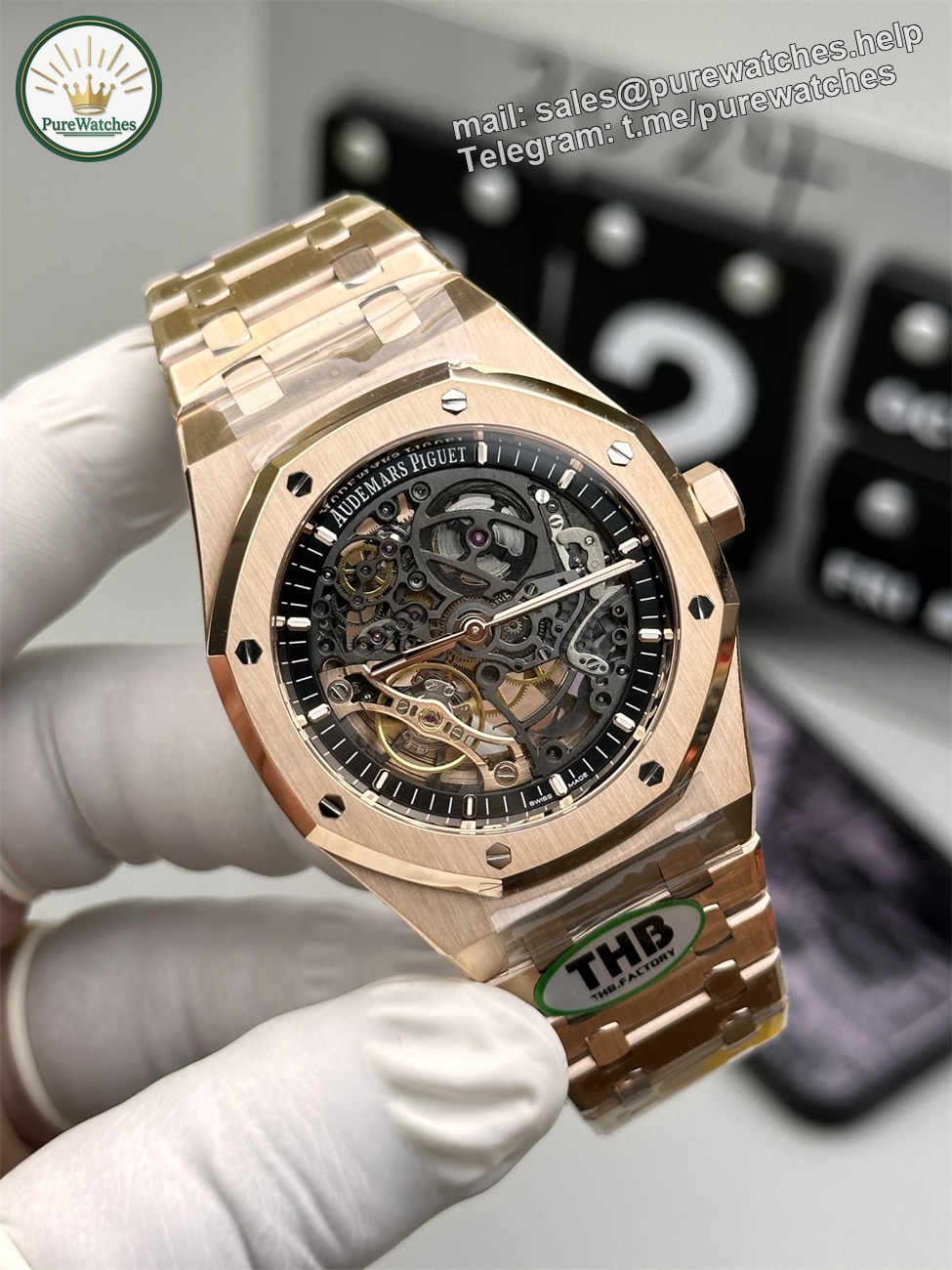 Audemars Piguet 15407 Rose Gold Replica – Royal Oak Double Balance Wheel Openworked 41mm - Image 2