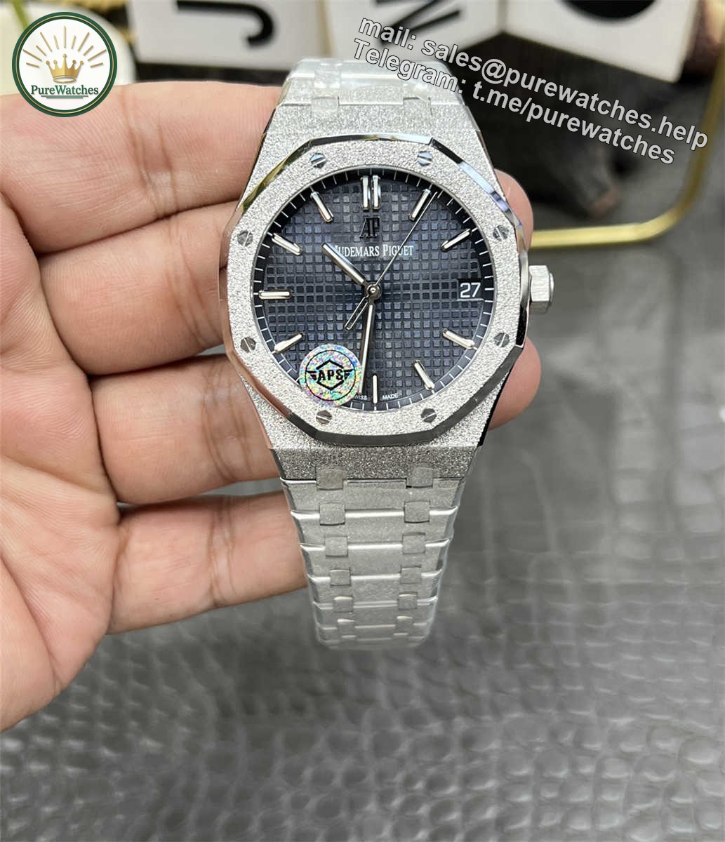 APS Factory Audemars Piguet 15500 Replica Frosted Gold – 41mm Blue Dial Mod with Cal.4302 Integrated Movement