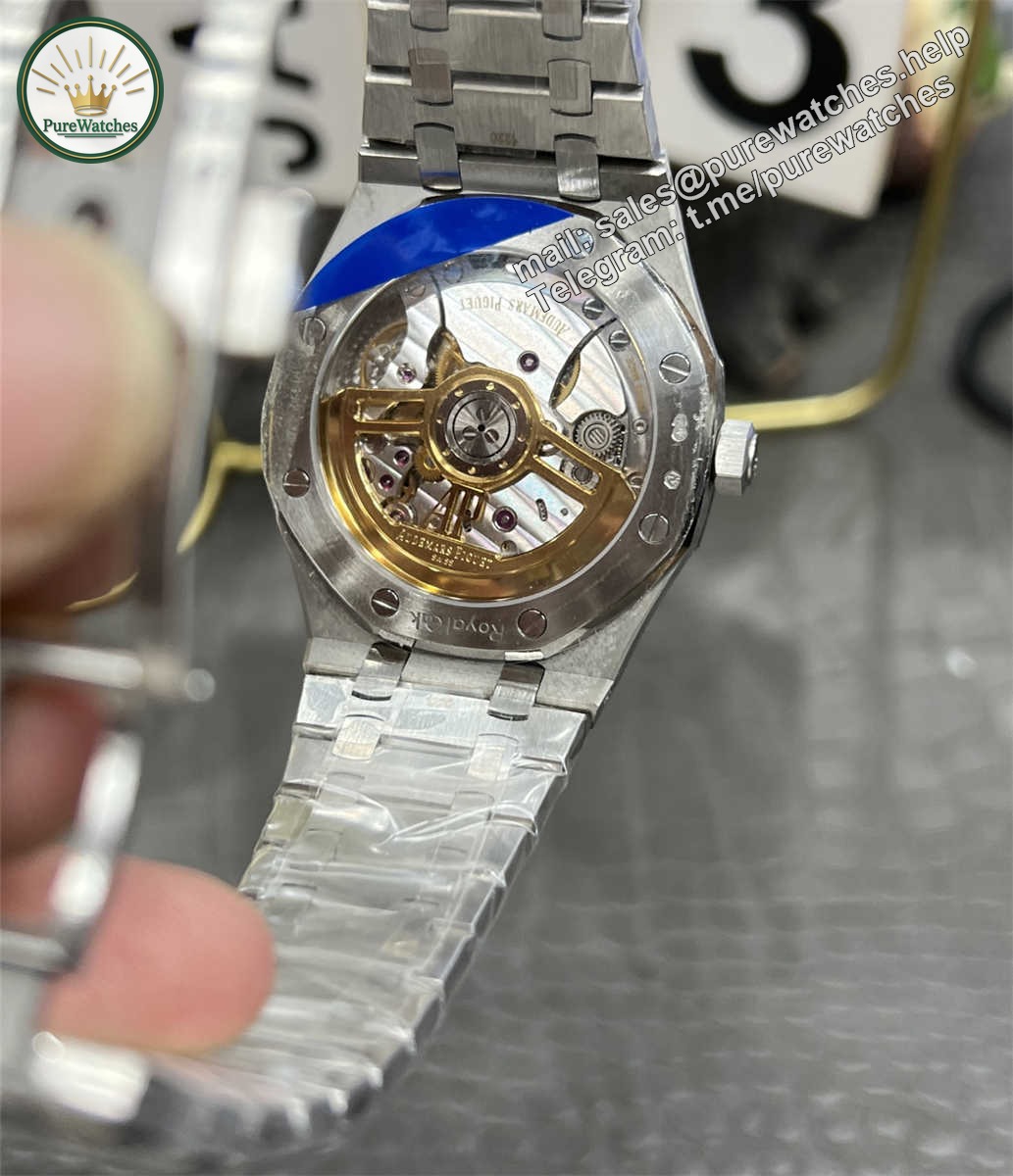 APS Factory Audemars Piguet 15500 Replica Frosted Gold – 41mm Blue Dial Mod with Cal.4302 Integrated Movement - Image 6