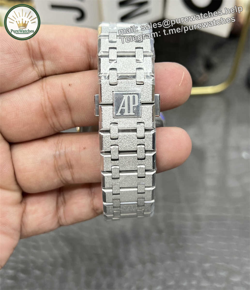 APS Factory Audemars Piguet 15500 Replica Frosted Gold – 41mm Blue Dial Mod with Cal.4302 Integrated Movement - Image 7