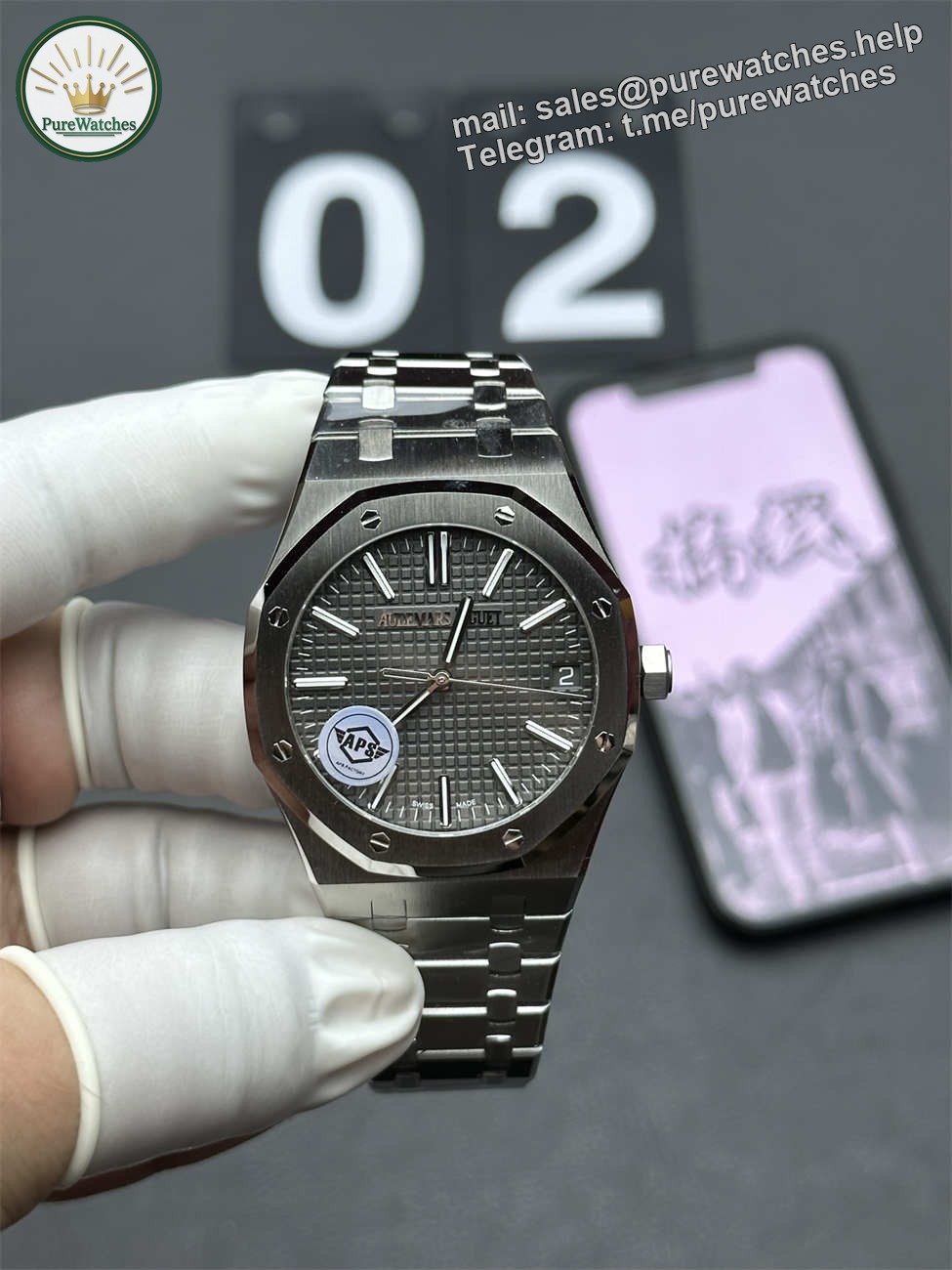 Audemars Piguet 15510 Grey – Royal Oak 41mm Stainless Steel Watch by APS Factory