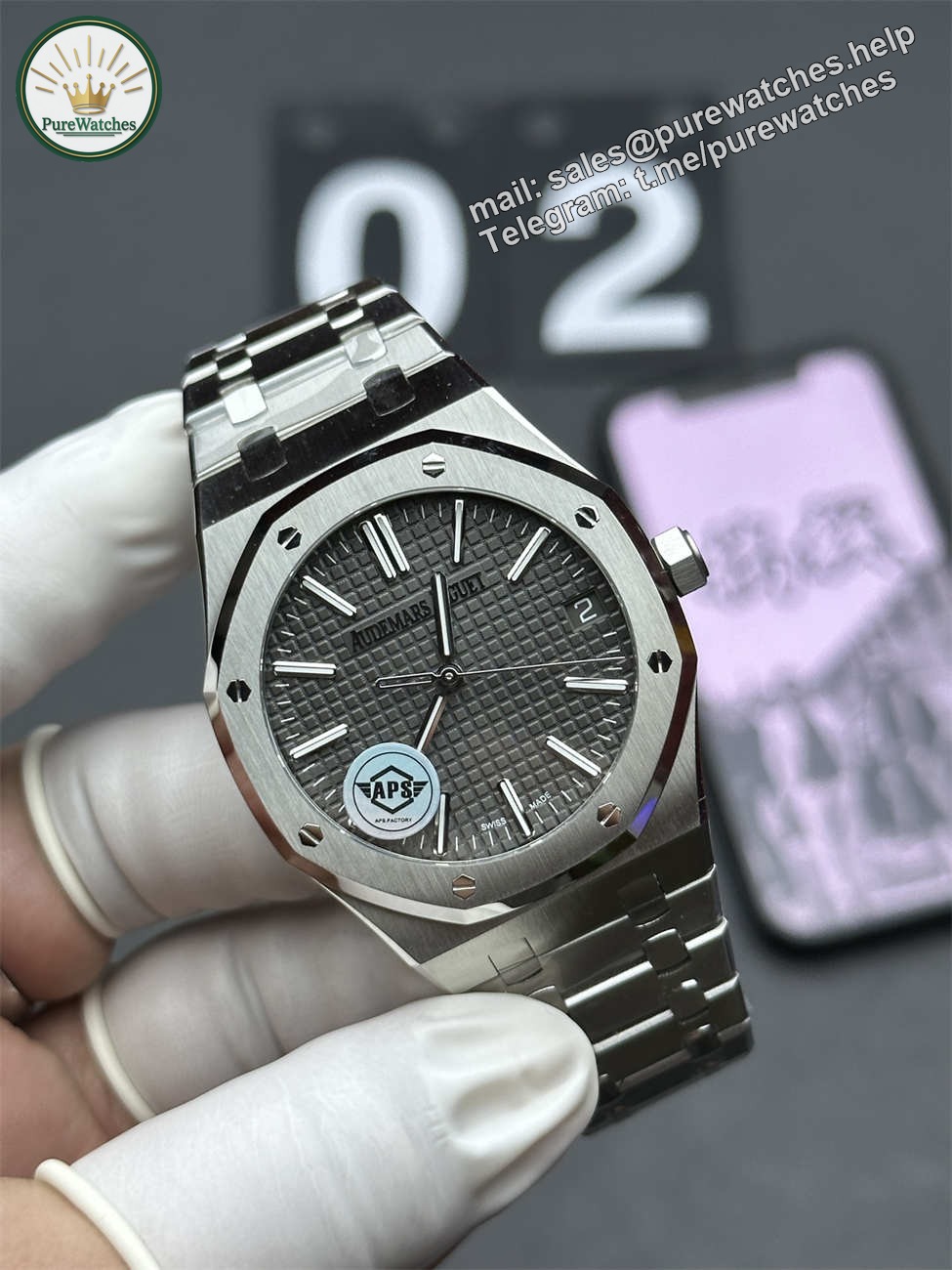 Audemars Piguet 15510 Grey – Royal Oak 41mm Stainless Steel Watch by APS Factory - Image 2