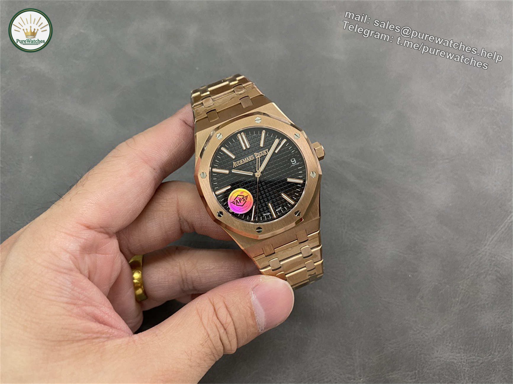 Audemars Piguet 15510OR – Royal Oak 41mm Rose Gold Black Dial by APS Factory - Image 4