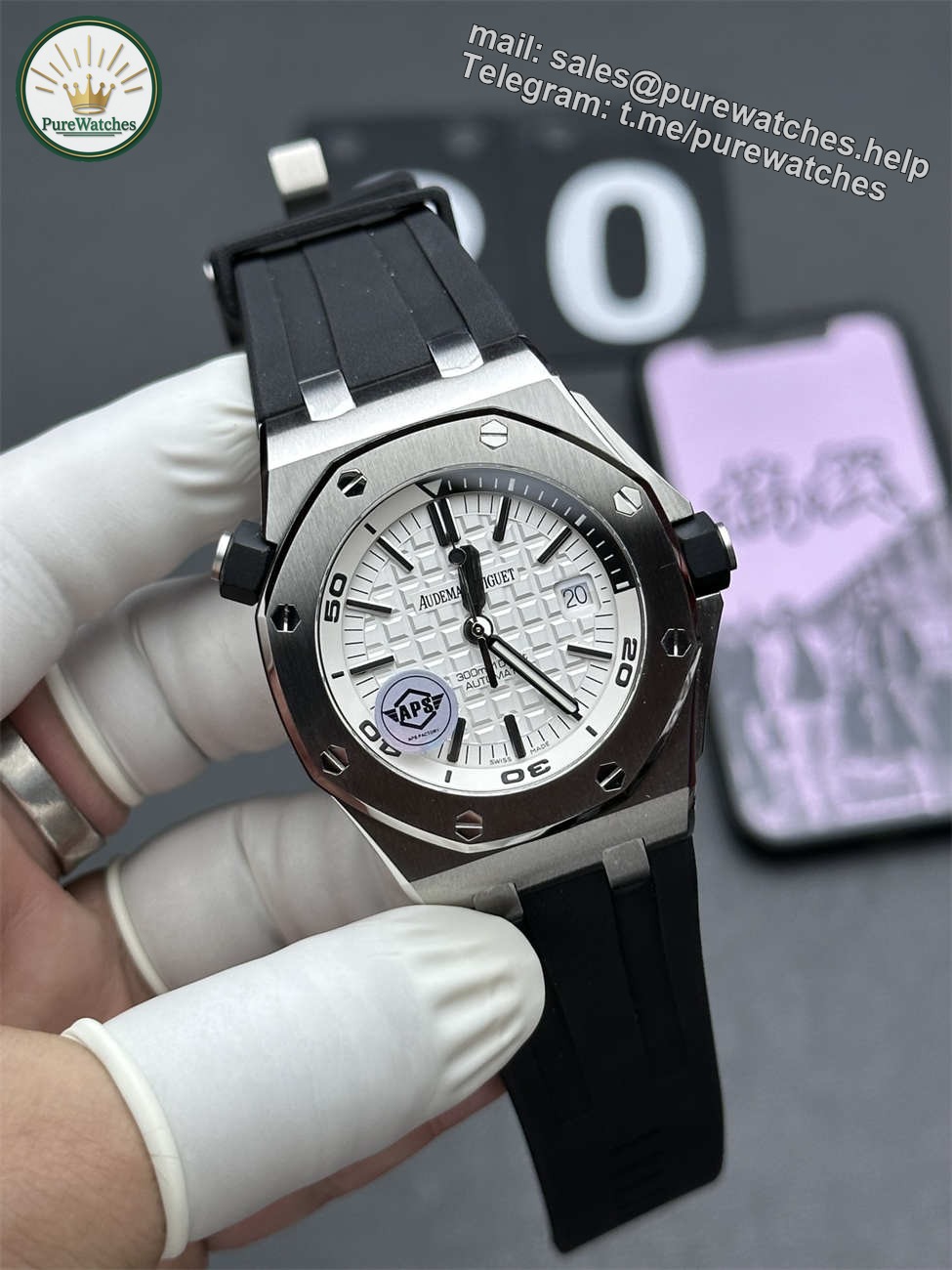 APS Factory Audemars Piguet 15710 White Dial Diver — Premium Royal Oak Offshore 42mm Replica - Image 2