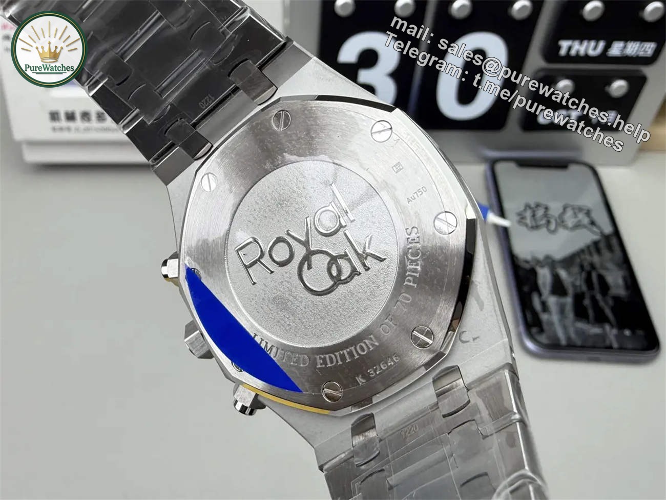 APS Factory Audemars Piguet Royal Oak 26331 Blue Frosted Steel – Premium Replica Chronograph - Image 5