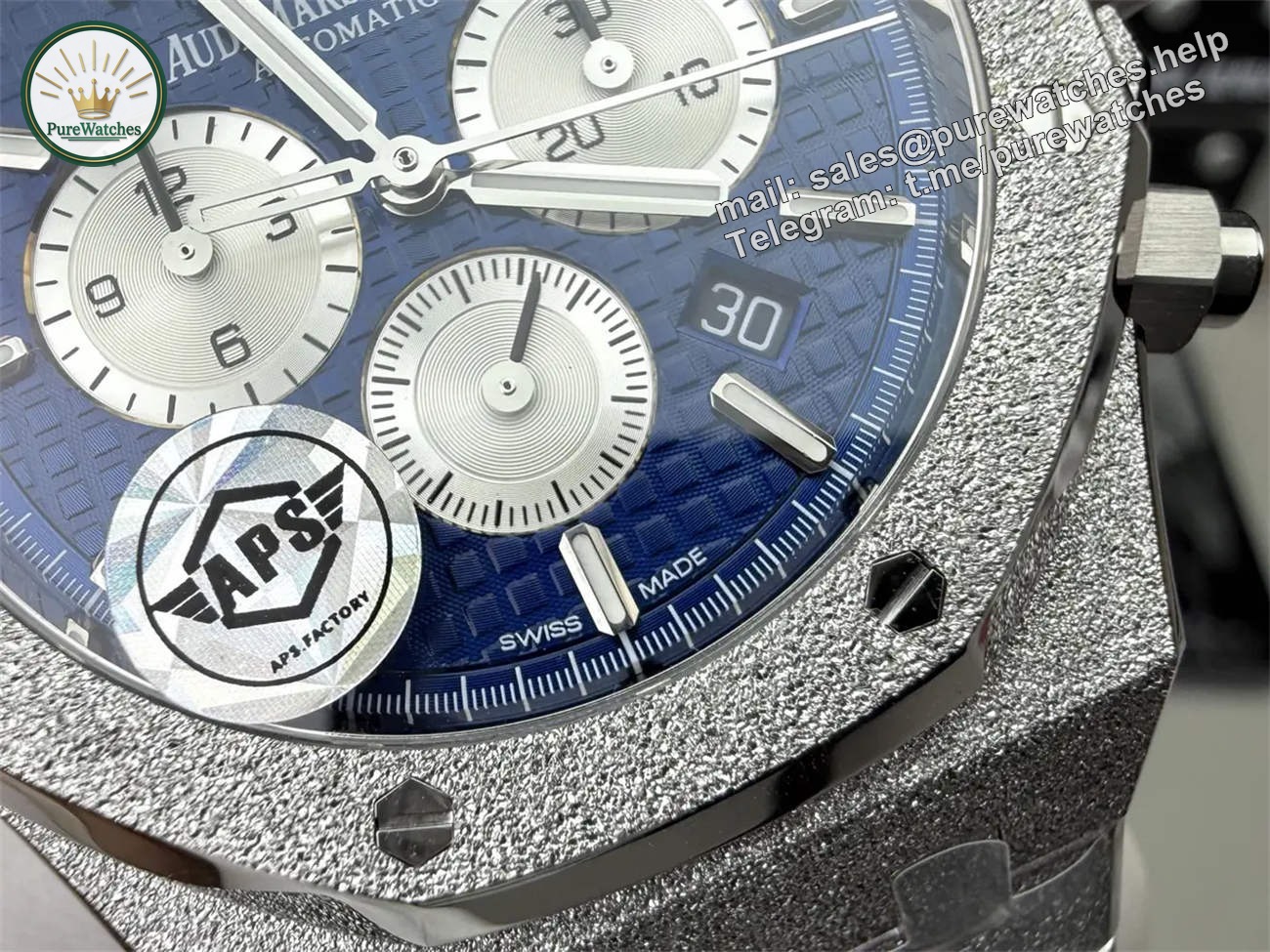 APS Factory Audemars Piguet Royal Oak 26331 Blue Frosted Steel – Premium Replica Chronograph - Image 3