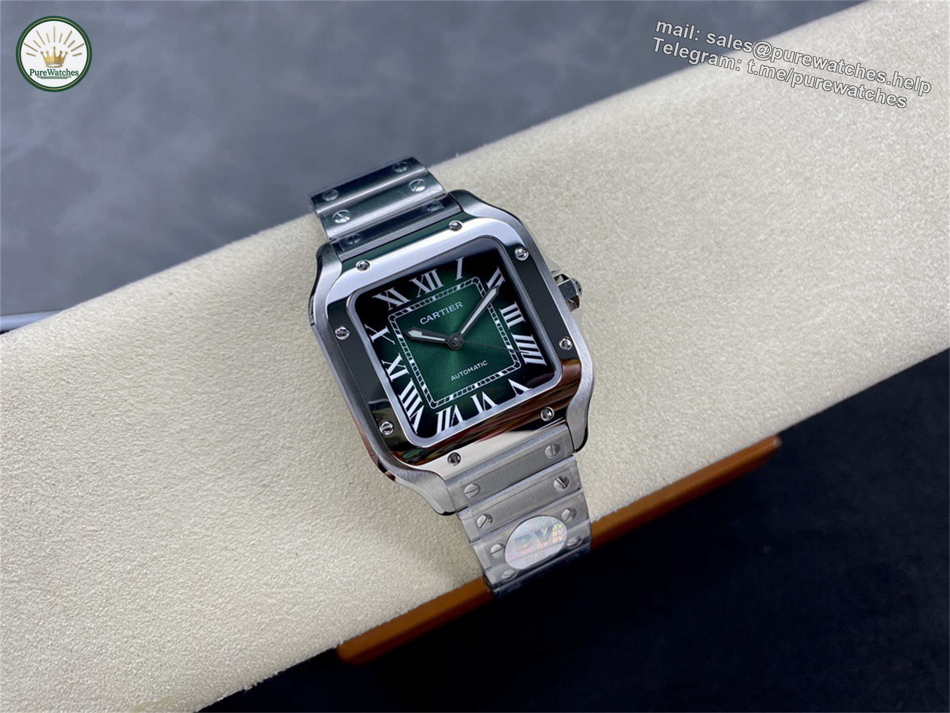 Cartier Santos Green Dial Medium Replica (WSSA0061) – BV Factory V2 - Image 9
