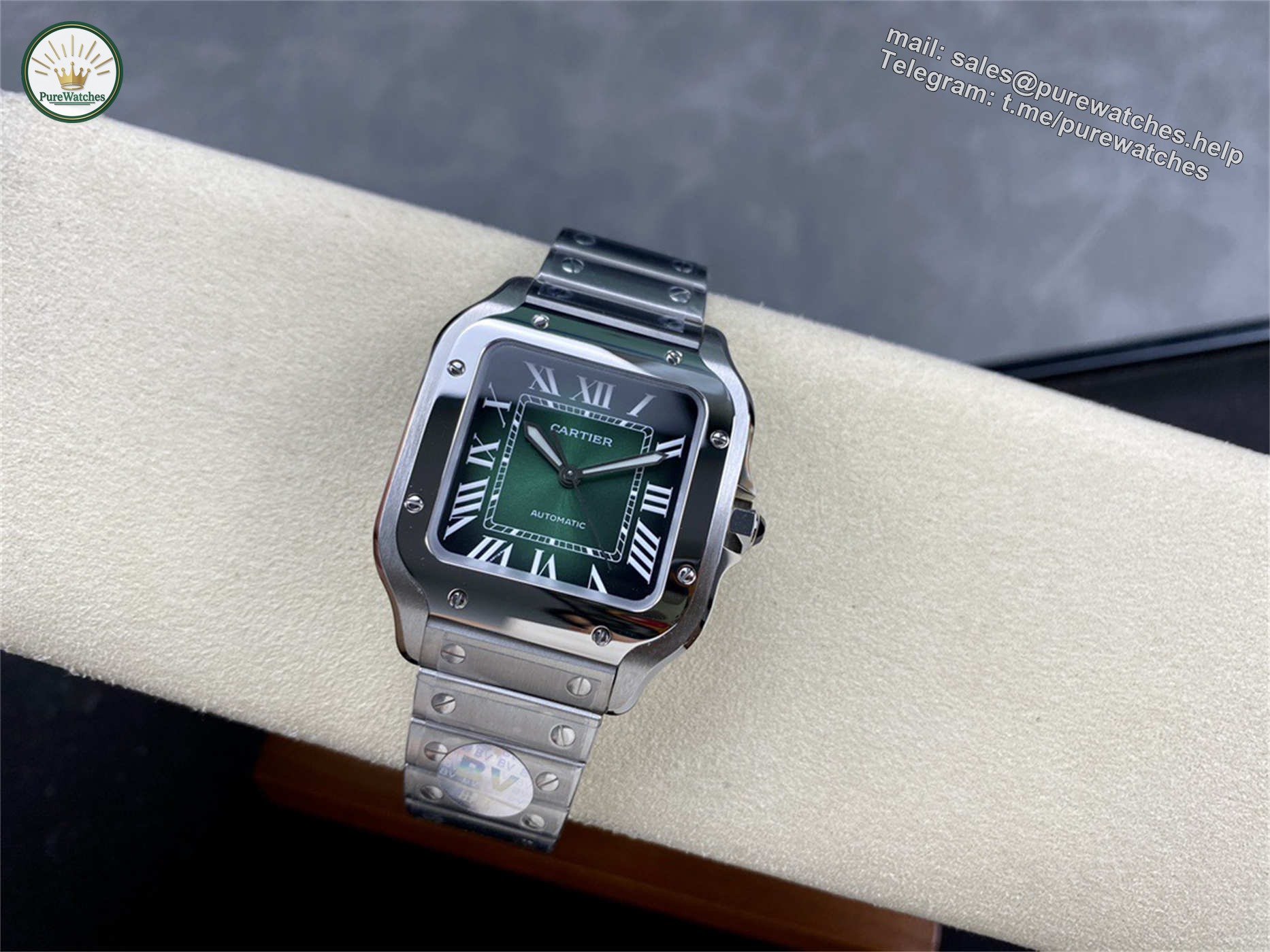 Cartier Santos Green Dial Medium Replica (WSSA0061) – BV Factory V2 - Image 2