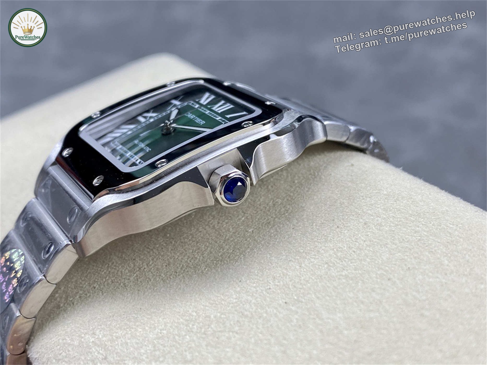 Cartier Santos Green Dial Medium Replica (WSSA0061) – BV Factory V2 - Image 4