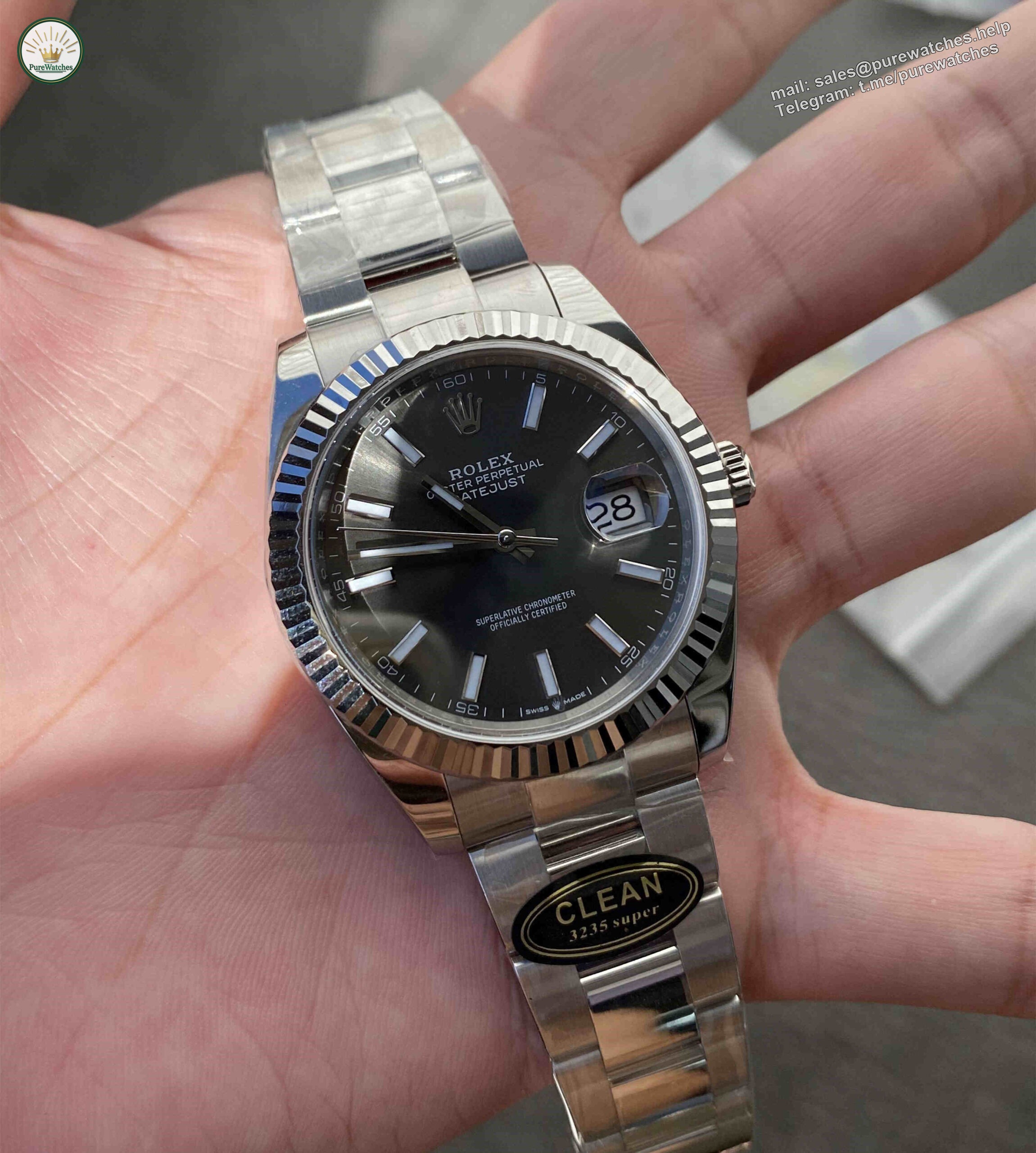 Clean Factory 126334‑0013 – 41mm Grey Datejust Replica with 3235 Movement - Image 4