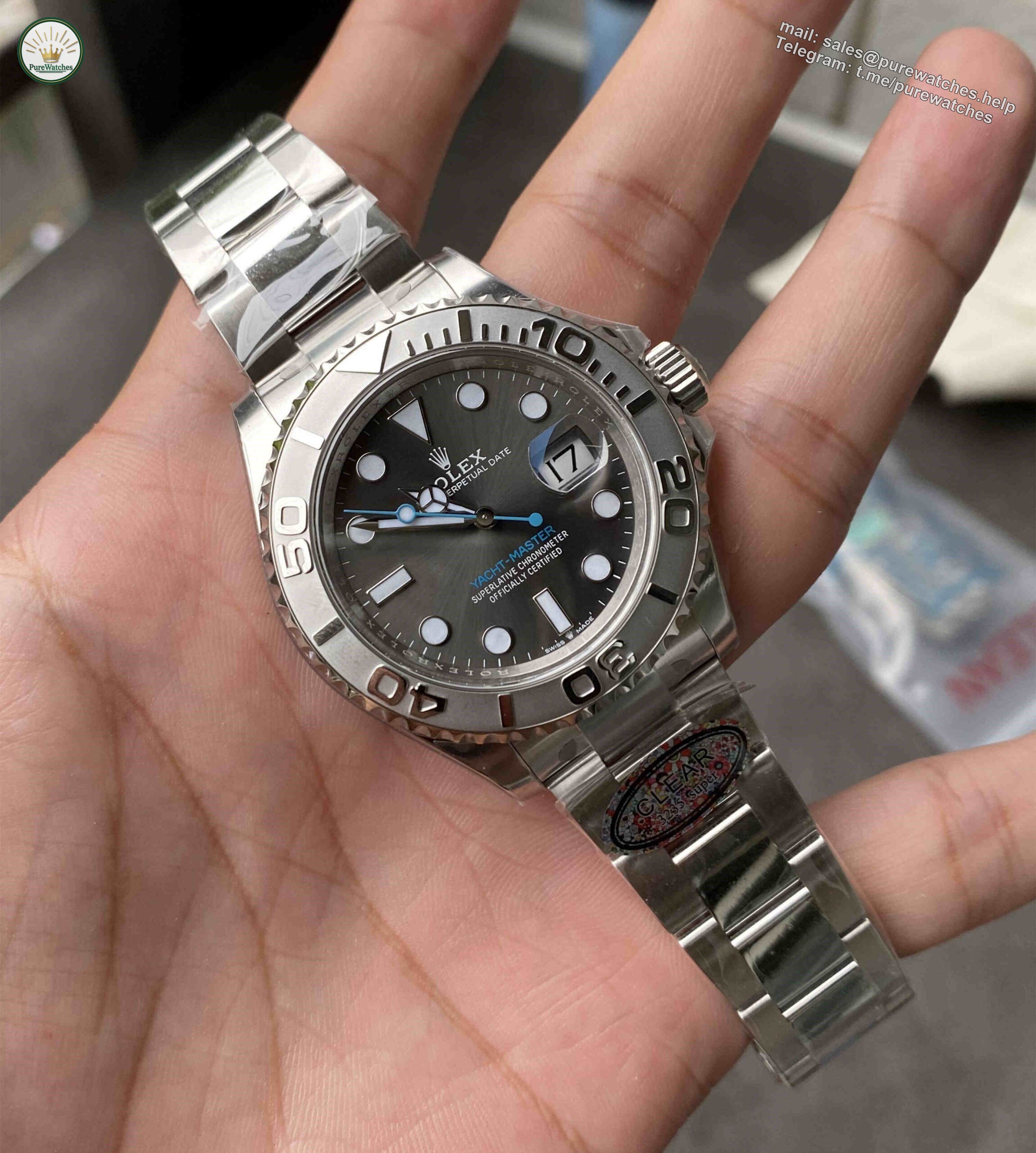 Clean Factory 126622‑0001 – 40mm Grey Yacht-Master Replica - Image 3