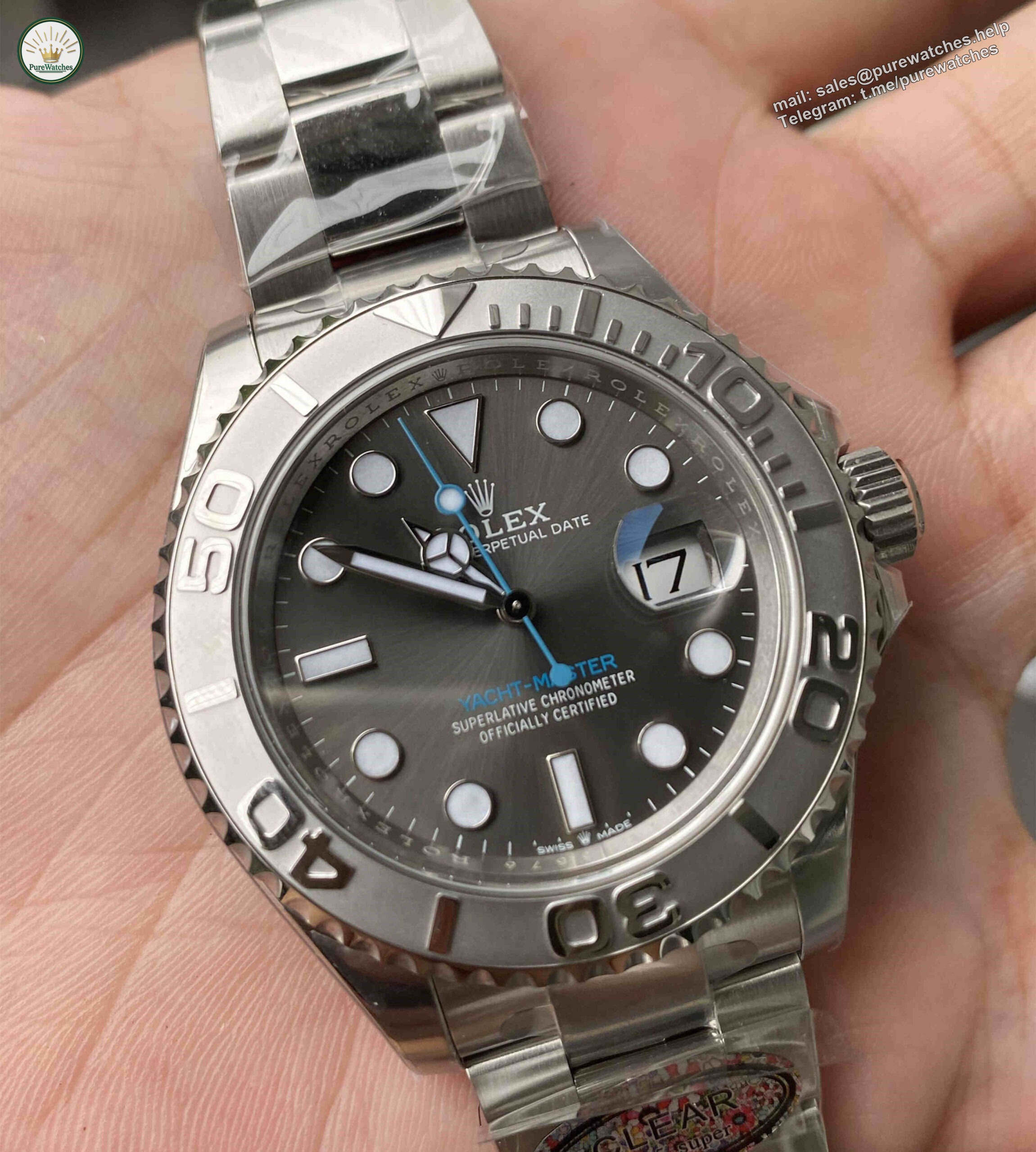Clean Factory 126622‑0001 – 40mm Grey Yacht-Master Replica - Image 2