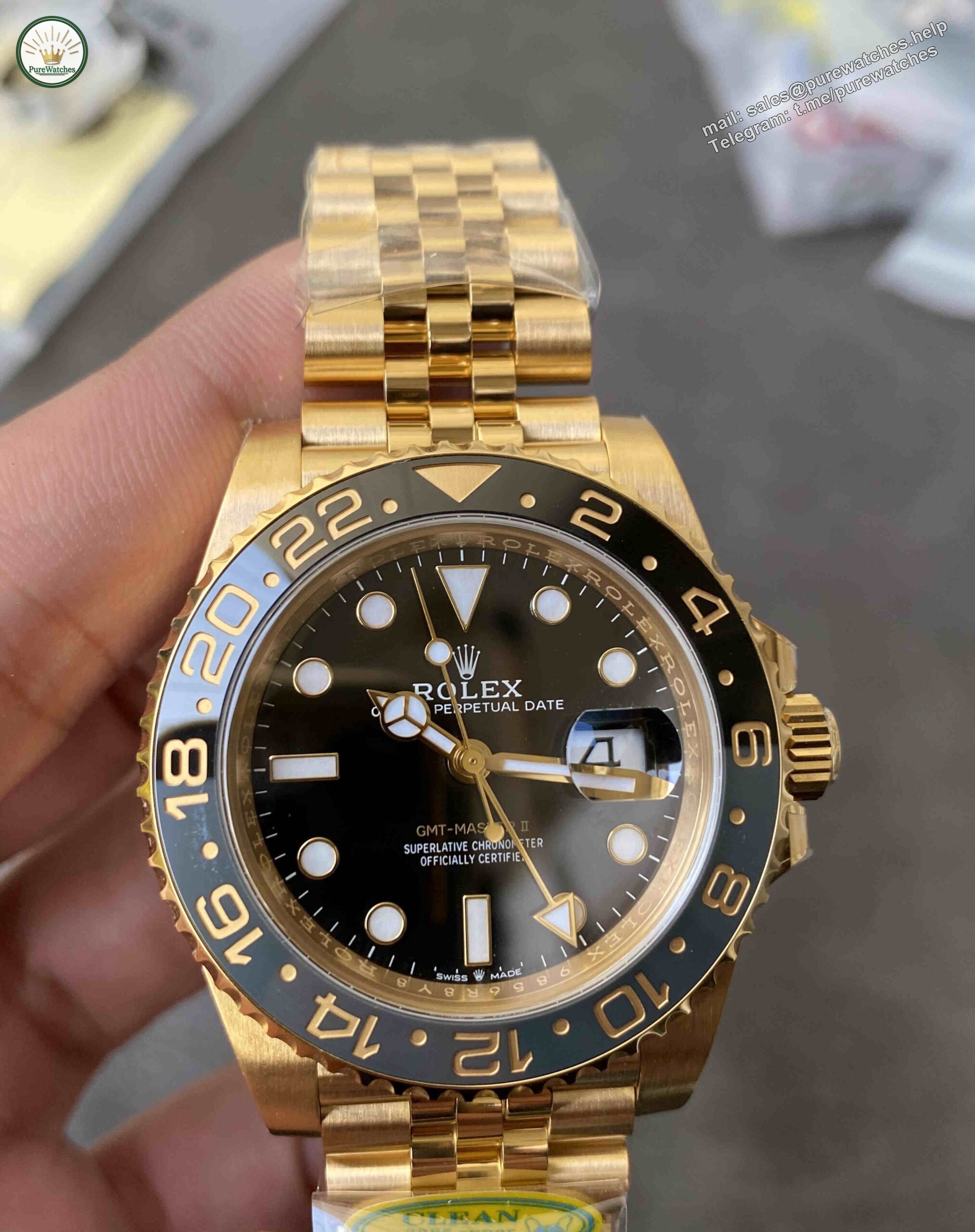 Clean Factory 126718GRNR Yellow Gold GMT-Master II Replica - Image 3