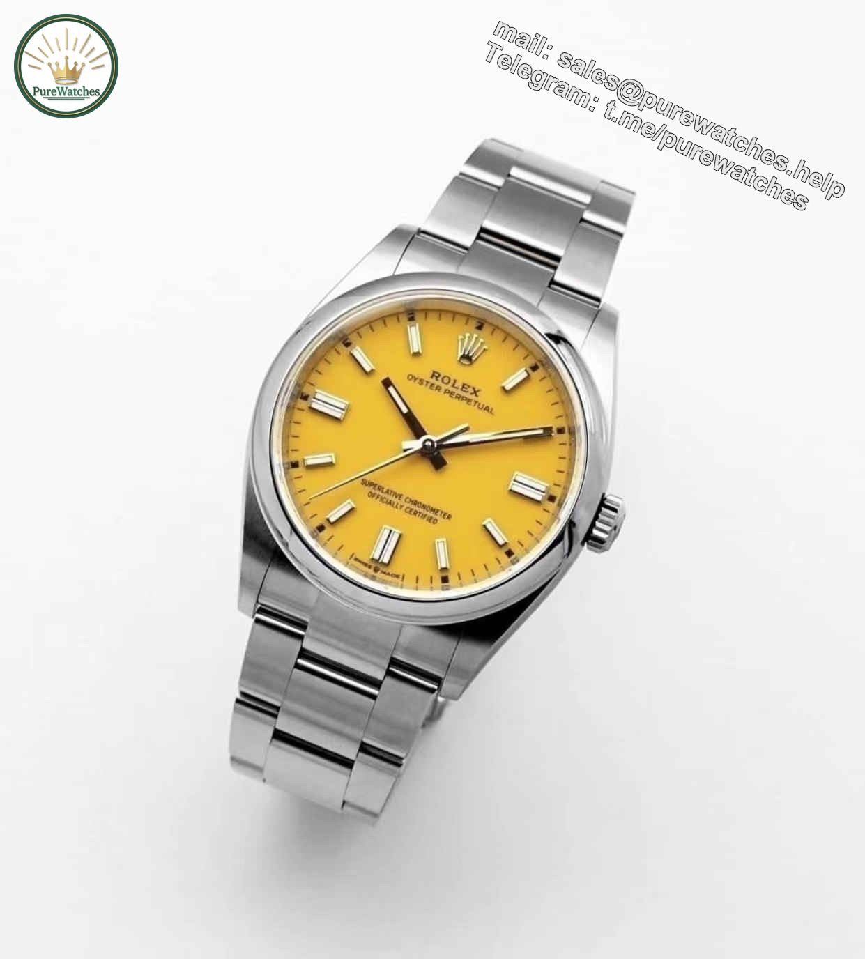 Clean Factory 134300-0007 – 41mm Yellow Dial Oyster Perpetual Replica - Image 3