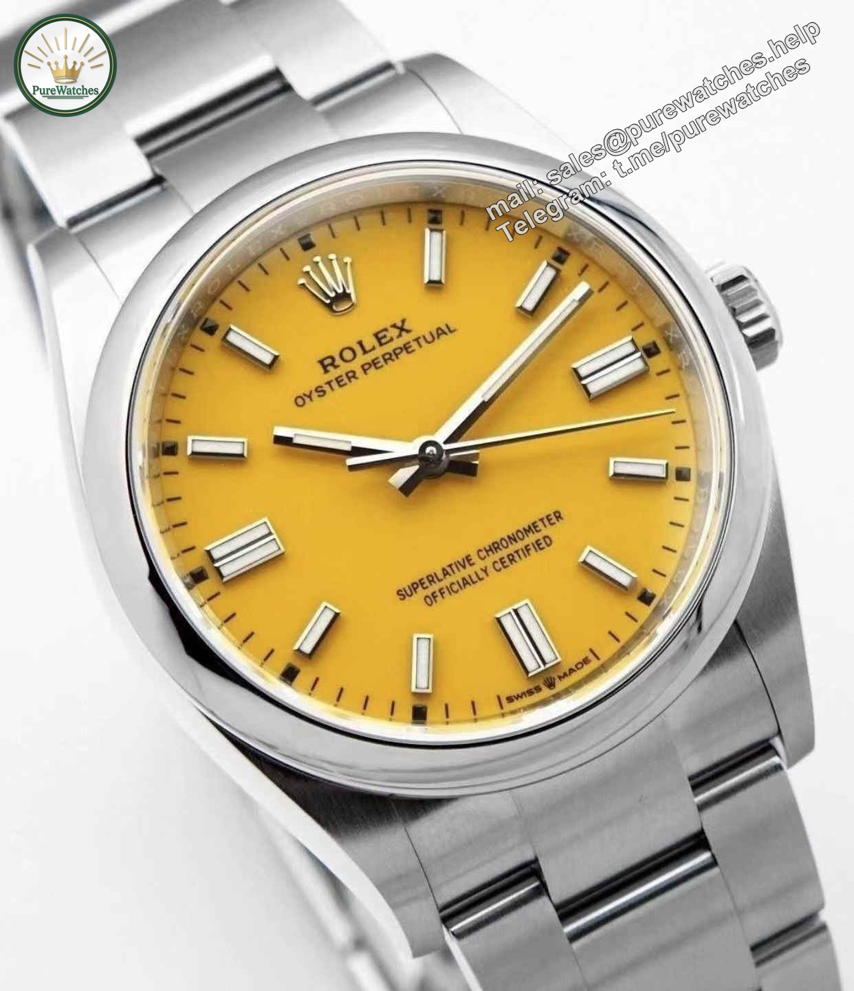 Clean Factory 134300-0007 – 41mm Yellow Dial Oyster Perpetual Replica