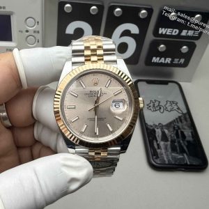 Clean Factory Datejust 126331 – Rose Gold & Steel 41mm Pink Dial Replica Watch