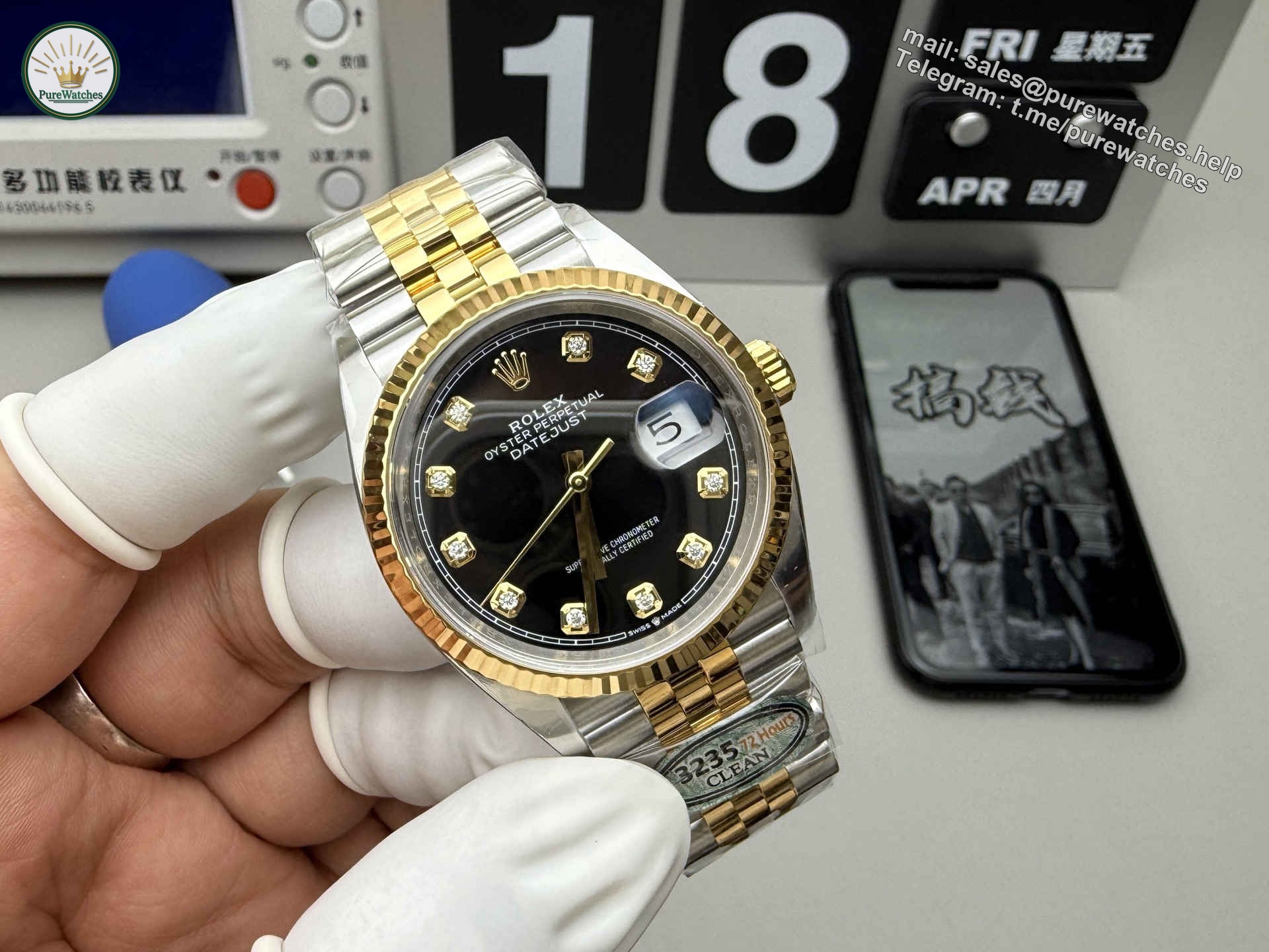Clean Factory Datejust 126333 Black Dial – Premium Two-Tone Replica Watch - Image 8