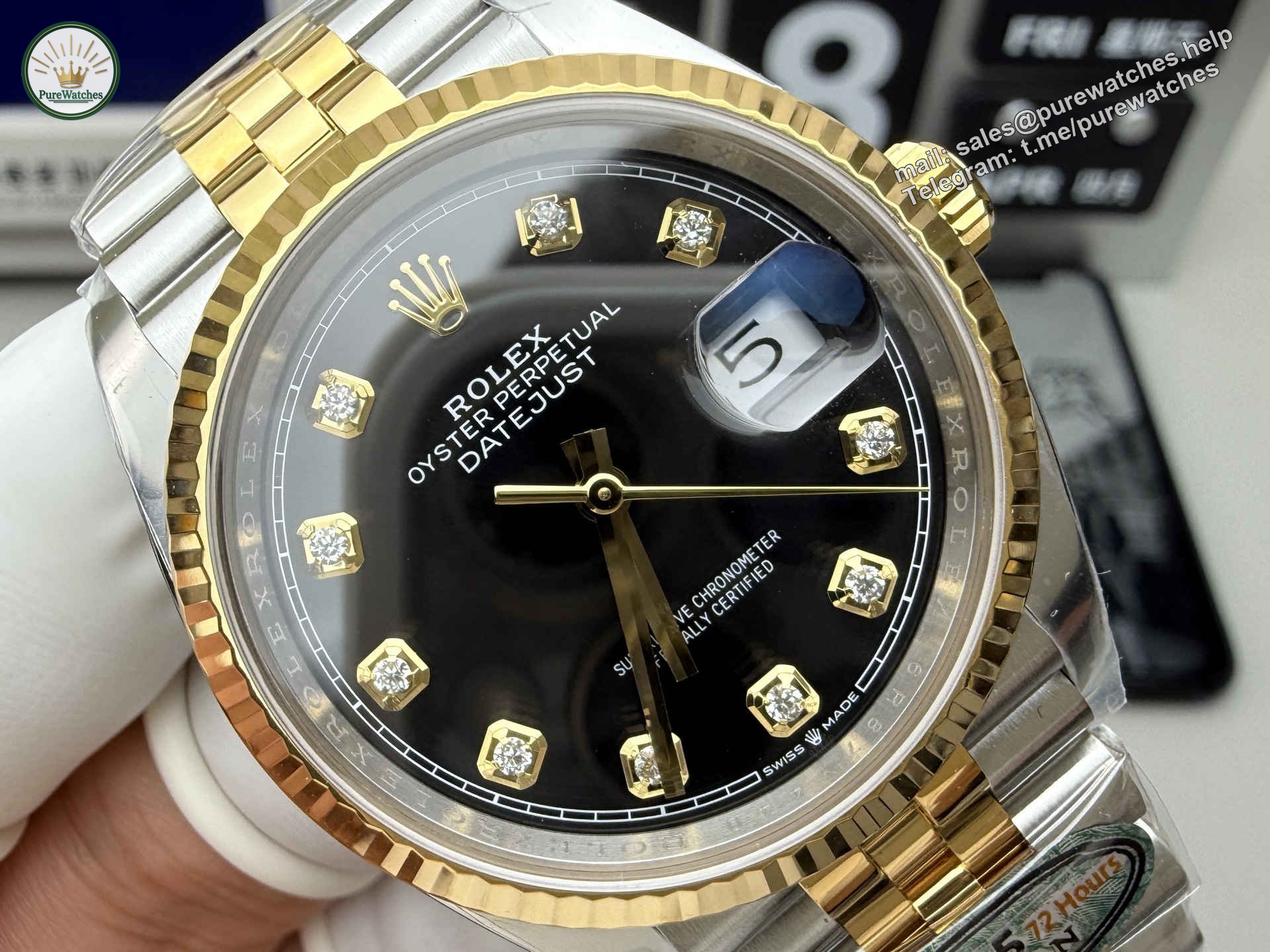 Clean Factory Datejust 126333 Black Dial – Premium Two-Tone Replica Watch - Image 2