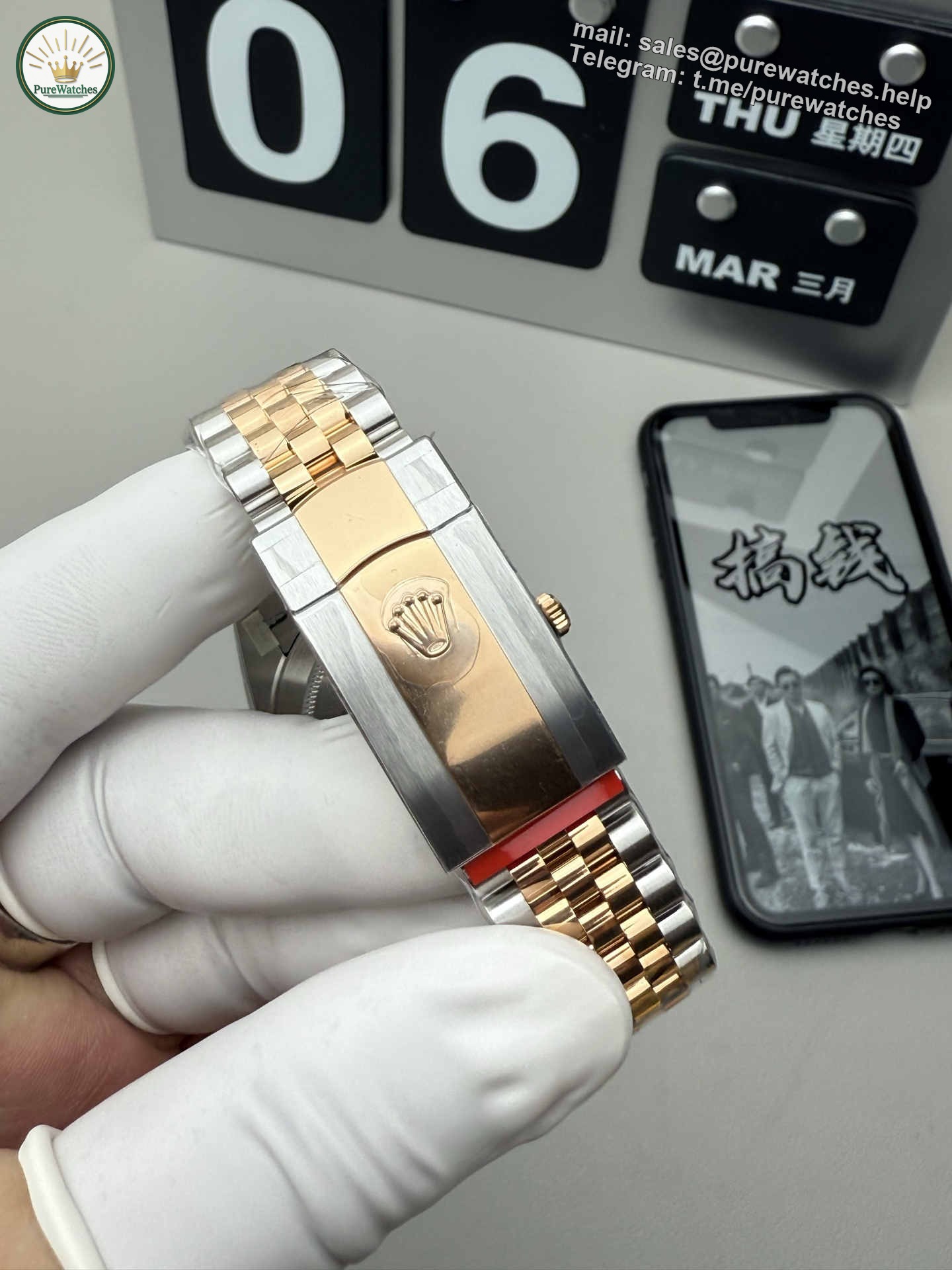 Clean Factory Datejust 41 126333 Rose Gold & Steel Green Roman Dial Super Clone 3235 - Image 8