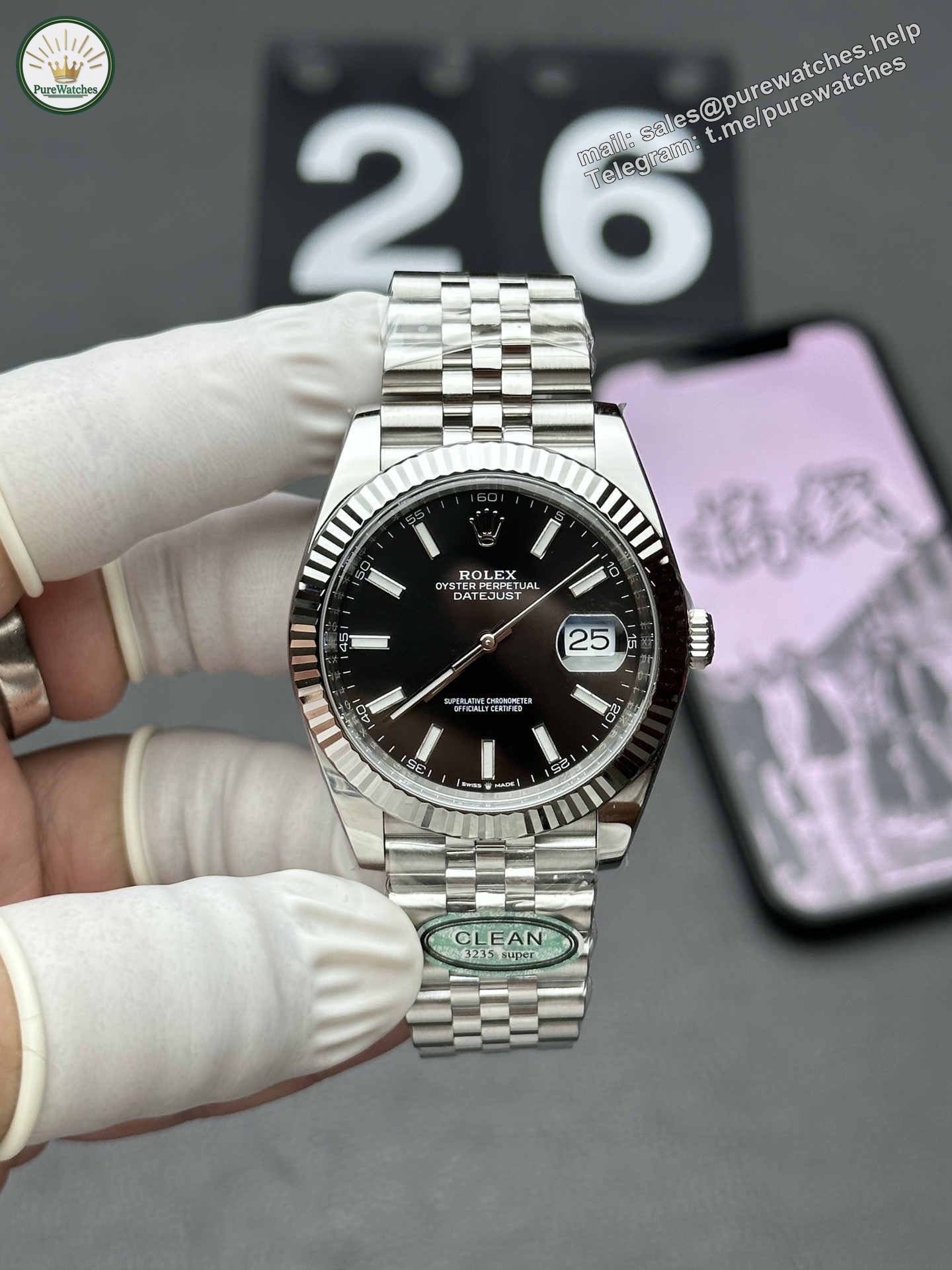 Clean Factory Datejust 41 126334 – Black Dial 41mm Super Clone 3235
