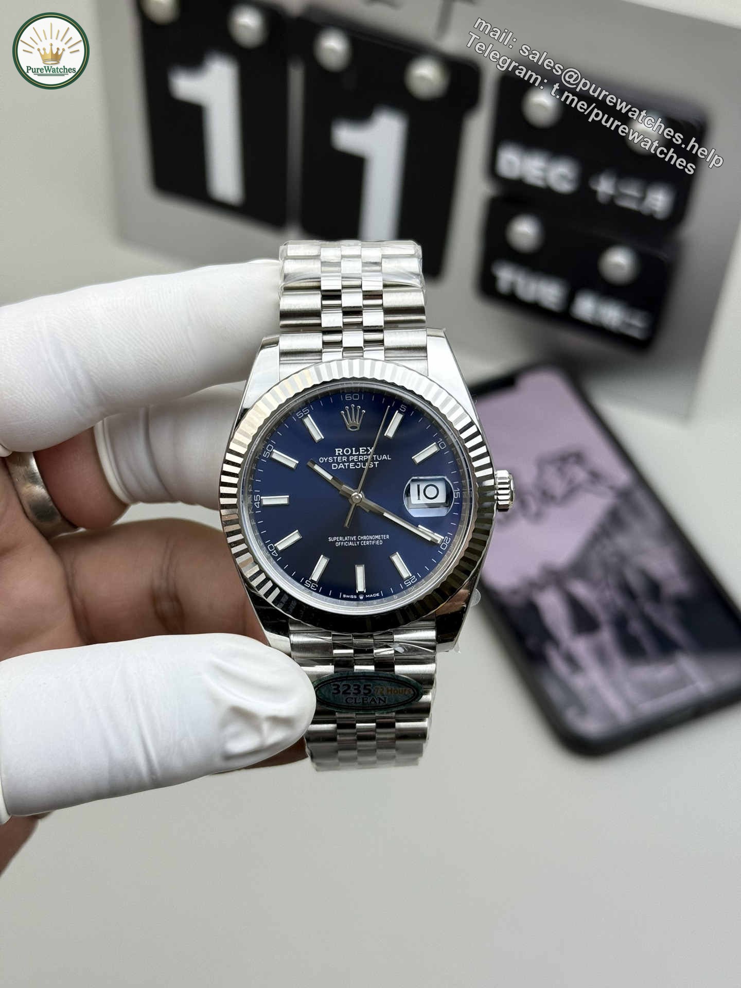 Clean Factory Datejust 41 126334 Blue Dial Super Clone 3235 Two-Tone / Steel