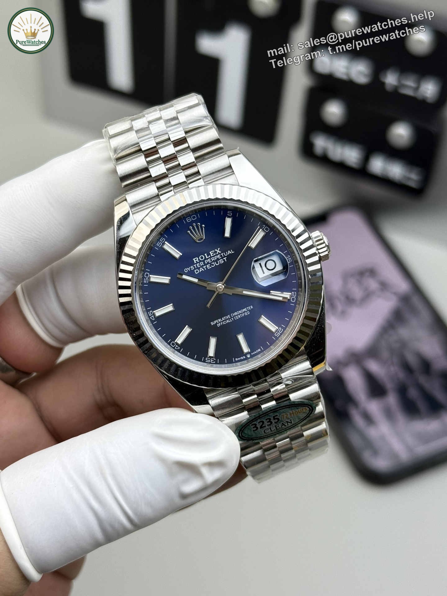 Clean Factory Datejust 41 126334 Blue Dial Super Clone 3235 Two-Tone / Steel - Image 3