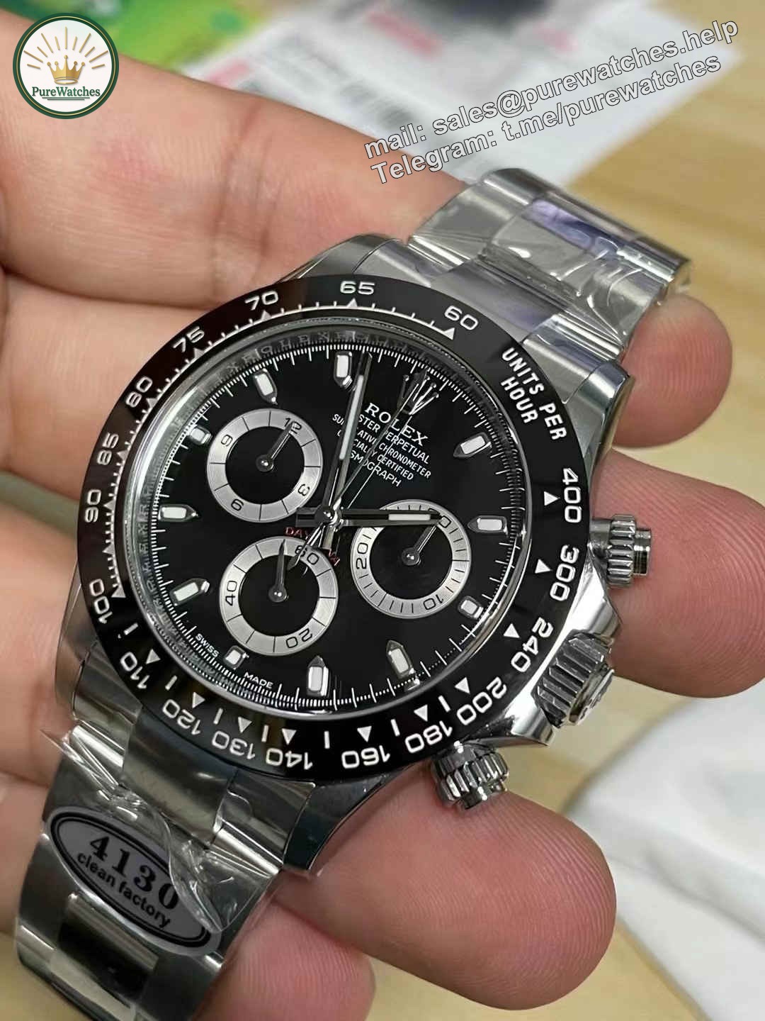 Clean Factory Daytona 116500LN Black Ceramic Replica | 4130 Movement - Image 3
