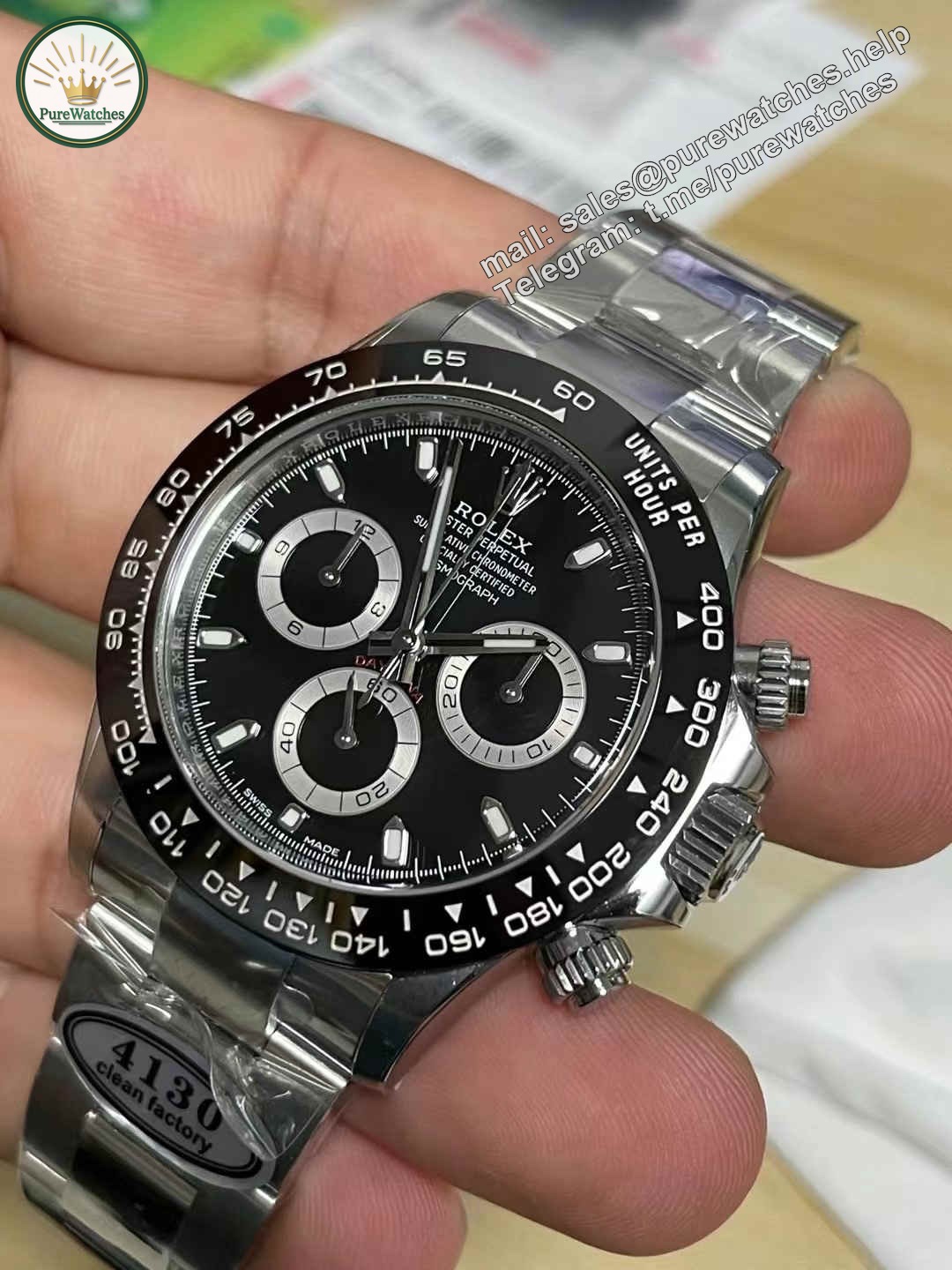Clean Factory Daytona 116500LN Black Ceramic Replica | 4130 Movement - Image 3