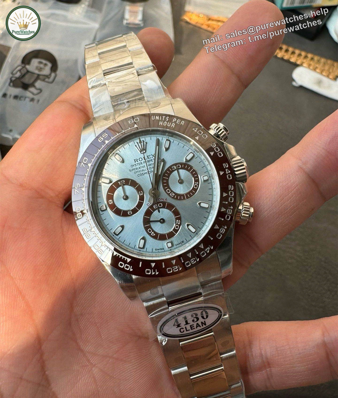 Clean Factory Daytona 116506 Middle East Dial �C Ice Blue Arabic Dial 4130 Super Clone - Image 7