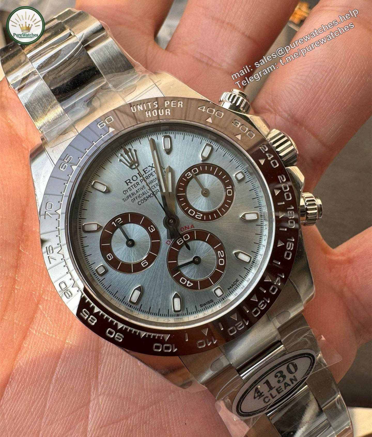Clean Factory Daytona 116506 Middle East Dial �C Ice Blue Arabic Dial 4130 Super Clone - Image 8