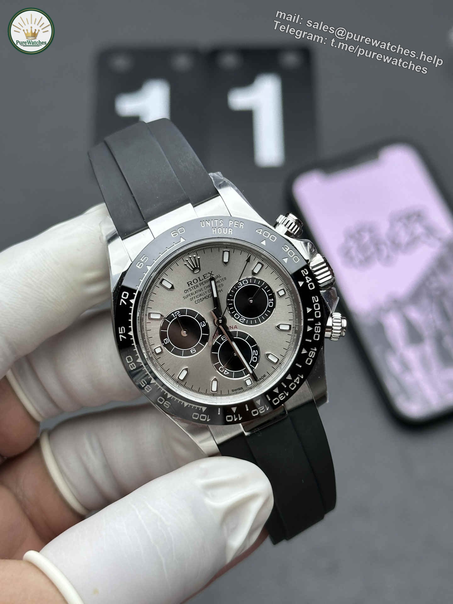 Clean Factory Daytona 116519LN-0027 �C Premium Grey Dial White Gold Chronograph Replica - Image 2