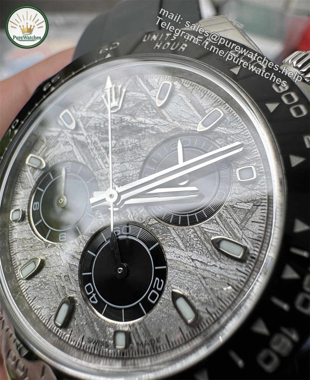 Clean Factory Daytona 4130 Meteorite Dial Replica (Grey Oysterflex RB Style) - Image 2