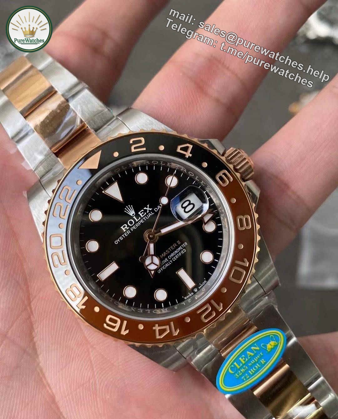 Clean Factory GMT Master II CHNR 3285 ?C Premium CHNR Two-Tone Bezel GMT Replica Watch - Image 3