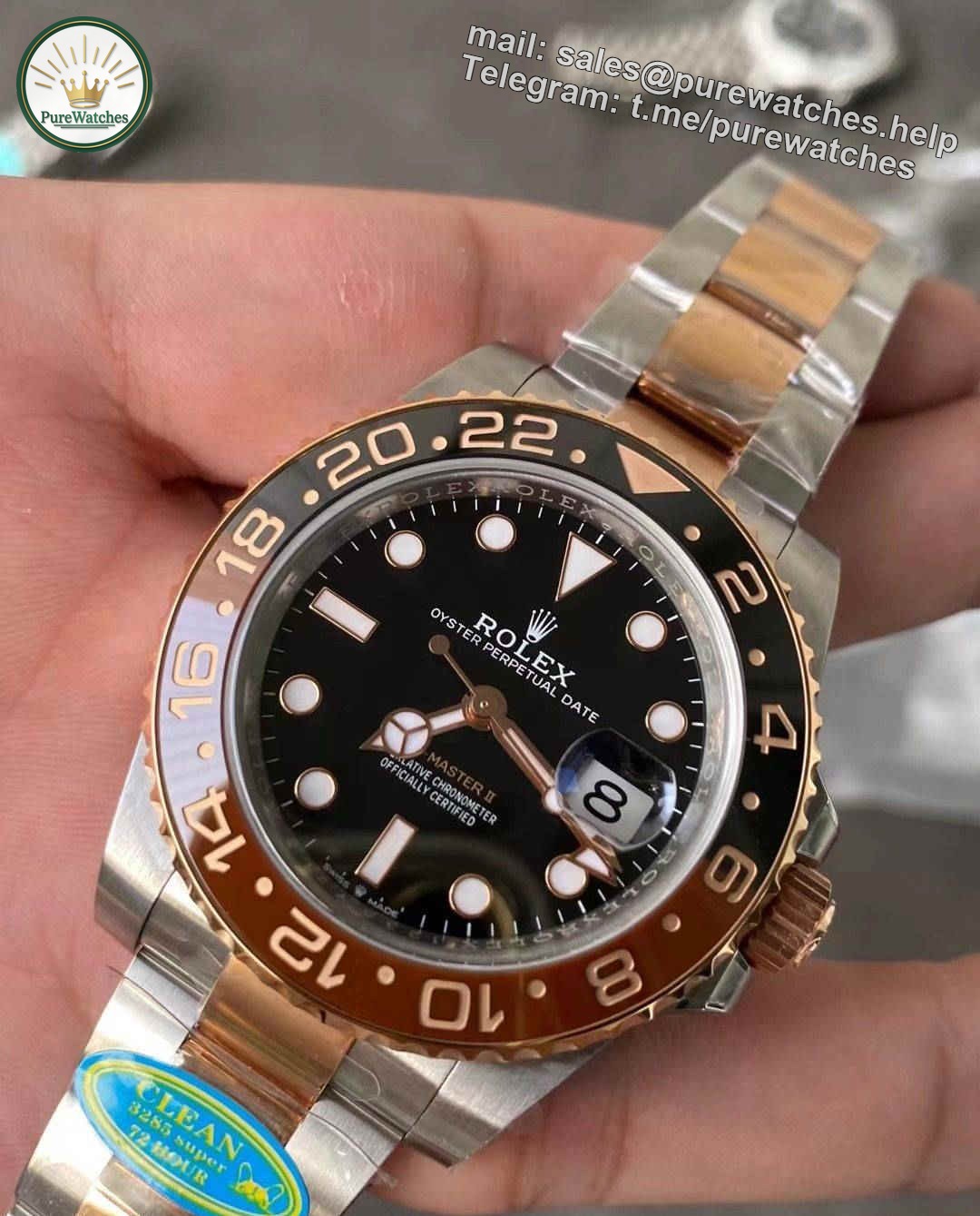 Clean Factory GMT Master II CHNR 3285 ?C Premium CHNR Two-Tone Bezel GMT Replica Watch - Image 2