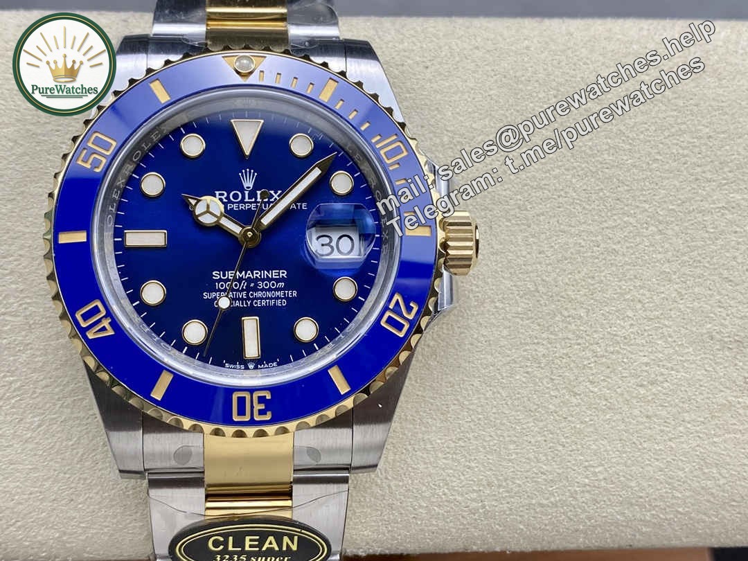 Clean Factory Rolex Submariner 126613LB – 41mm Two-Tone Blue Submariner Replica with 3235 Movement