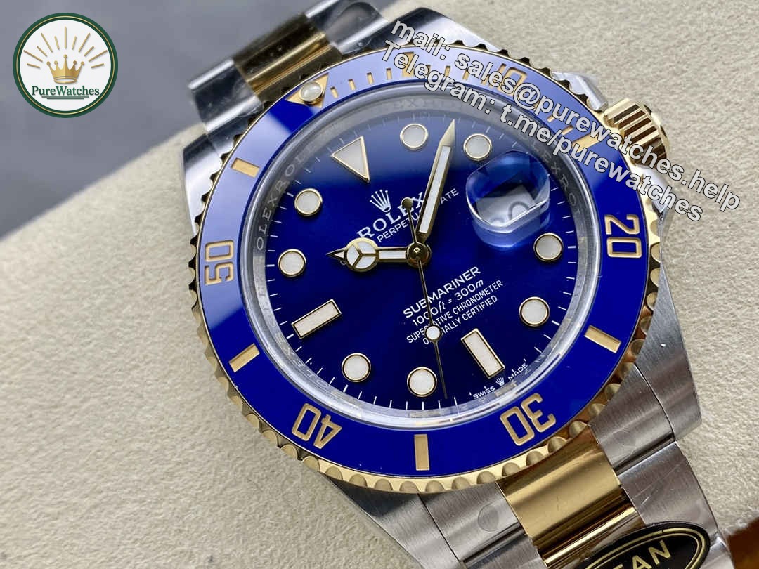 Clean Factory Rolex Submariner 126613LB – 41mm Two-Tone Blue Submariner Replica with 3235 Movement - Image 8