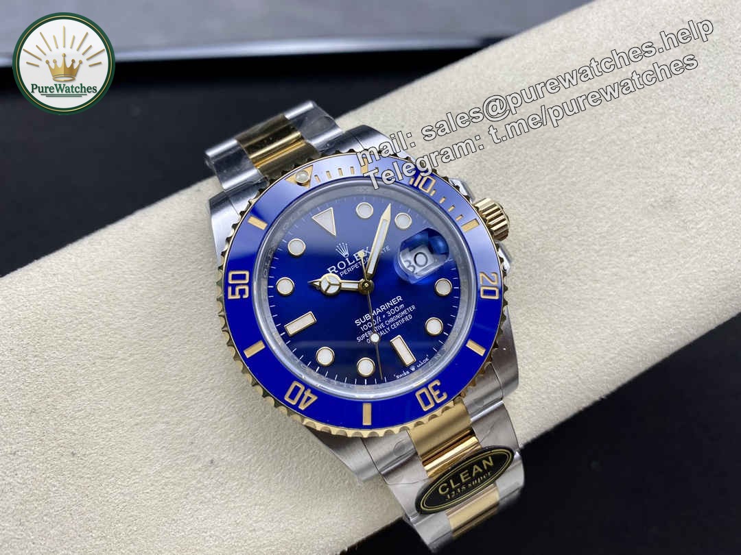 Clean Factory Rolex Submariner 126613LB – 41mm Two-Tone Blue Submariner Replica with 3235 Movement - Image 2