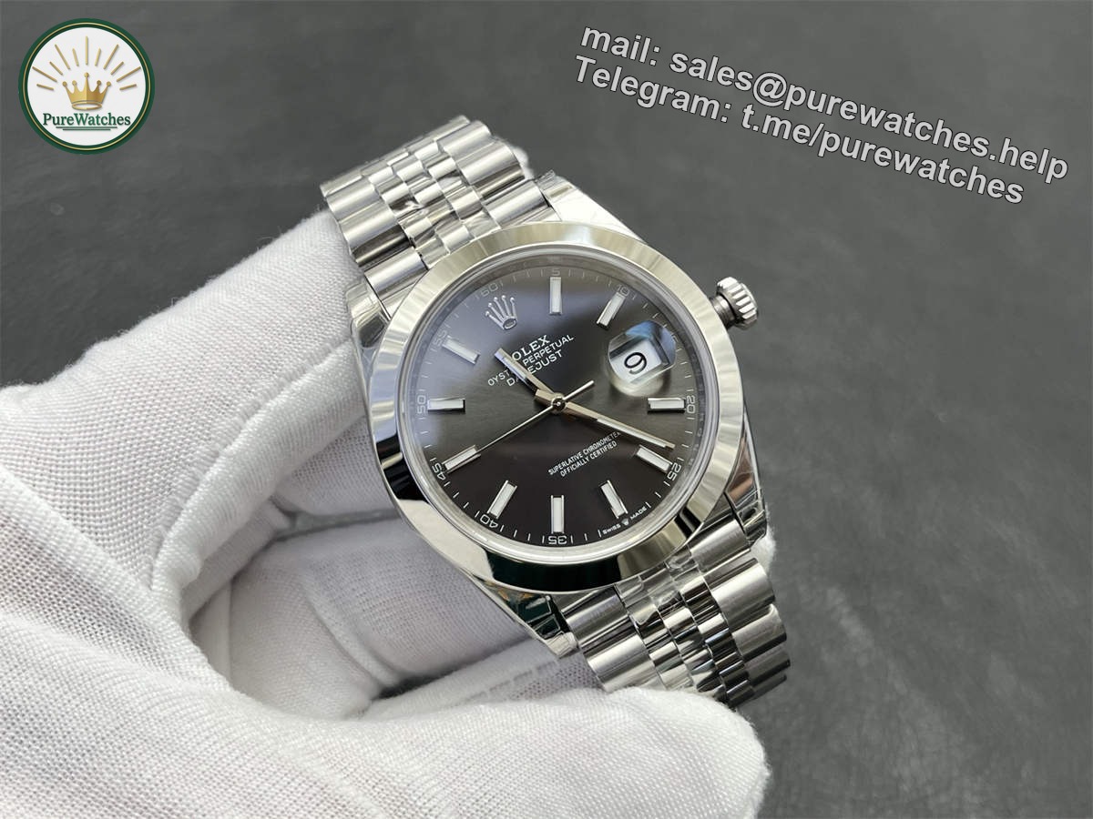 Grey Datejust 41 Replica – VS Factory Rolex Datejust m126300-0007 Rhodium Grey Dial 41mm