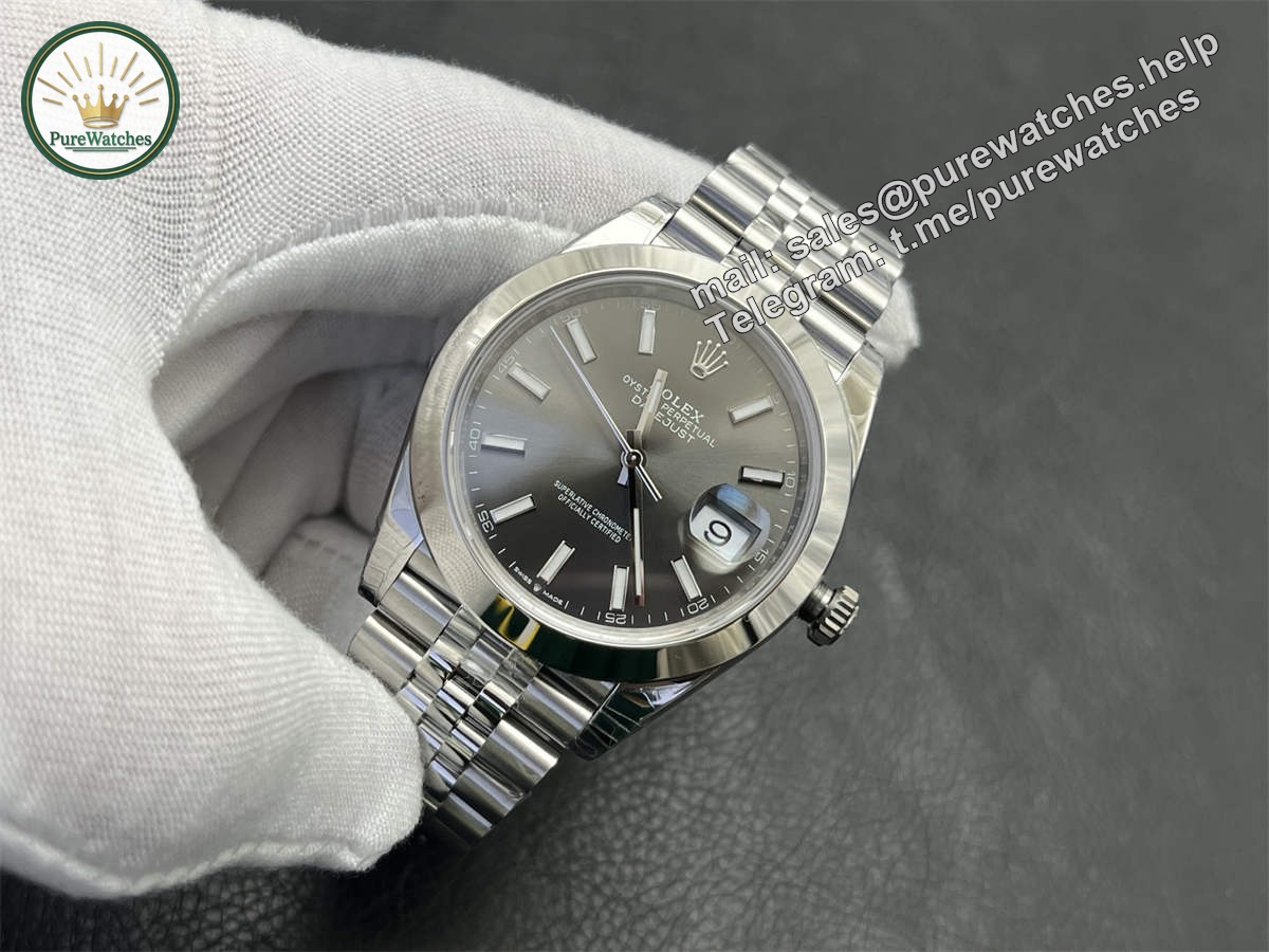 Grey Datejust 41 Replica – VS Factory Rolex Datejust m126300-0007 Rhodium Grey Dial 41mm - Image 3