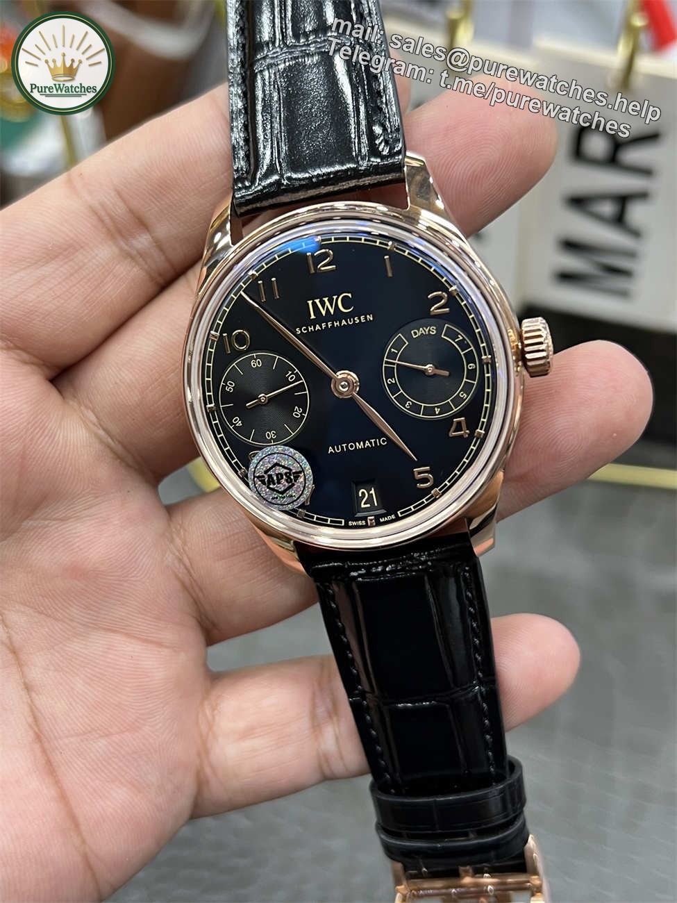 IWC IW501707 — APS Portuguese 42mm Rose Gold Black Dial - Image 4