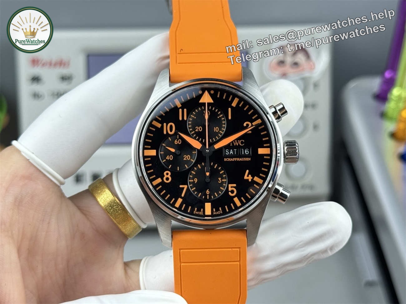 IWC Pilot IW388108 Replica – AMG Orange Dial Chronograph Edition