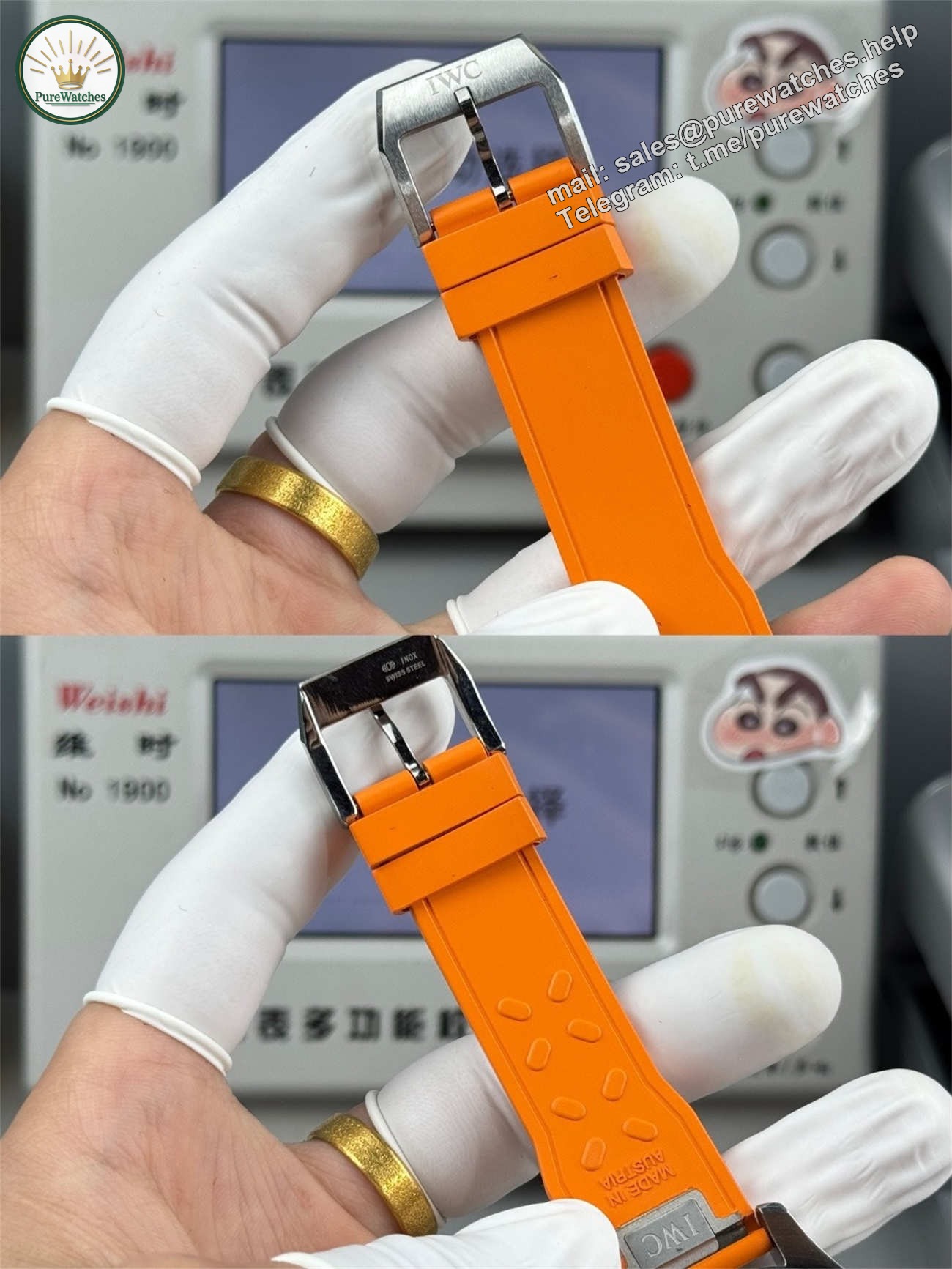 IWC Pilot IW388108 Replica – AMG Orange Dial Chronograph Edition - Image 9