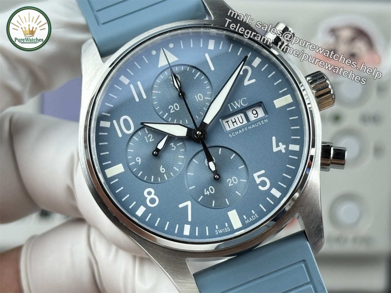 IWC Pilot IW389409 Replica – Miramar Blue AMG Chronograph Watch - Image 5