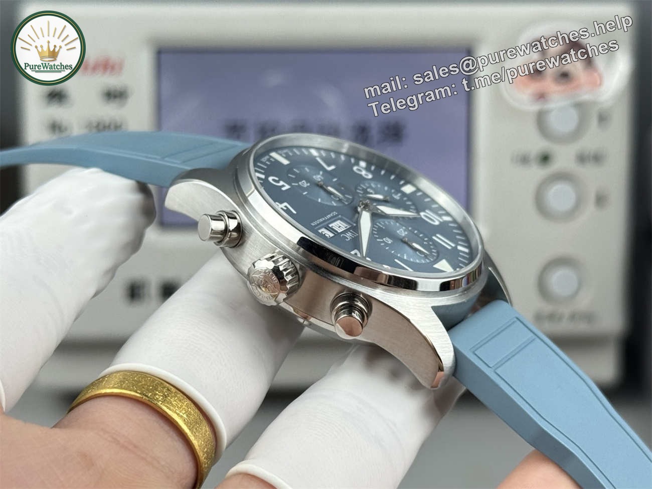 IWC Pilot IW389409 Replica – Miramar Blue AMG Chronograph Watch - Image 7