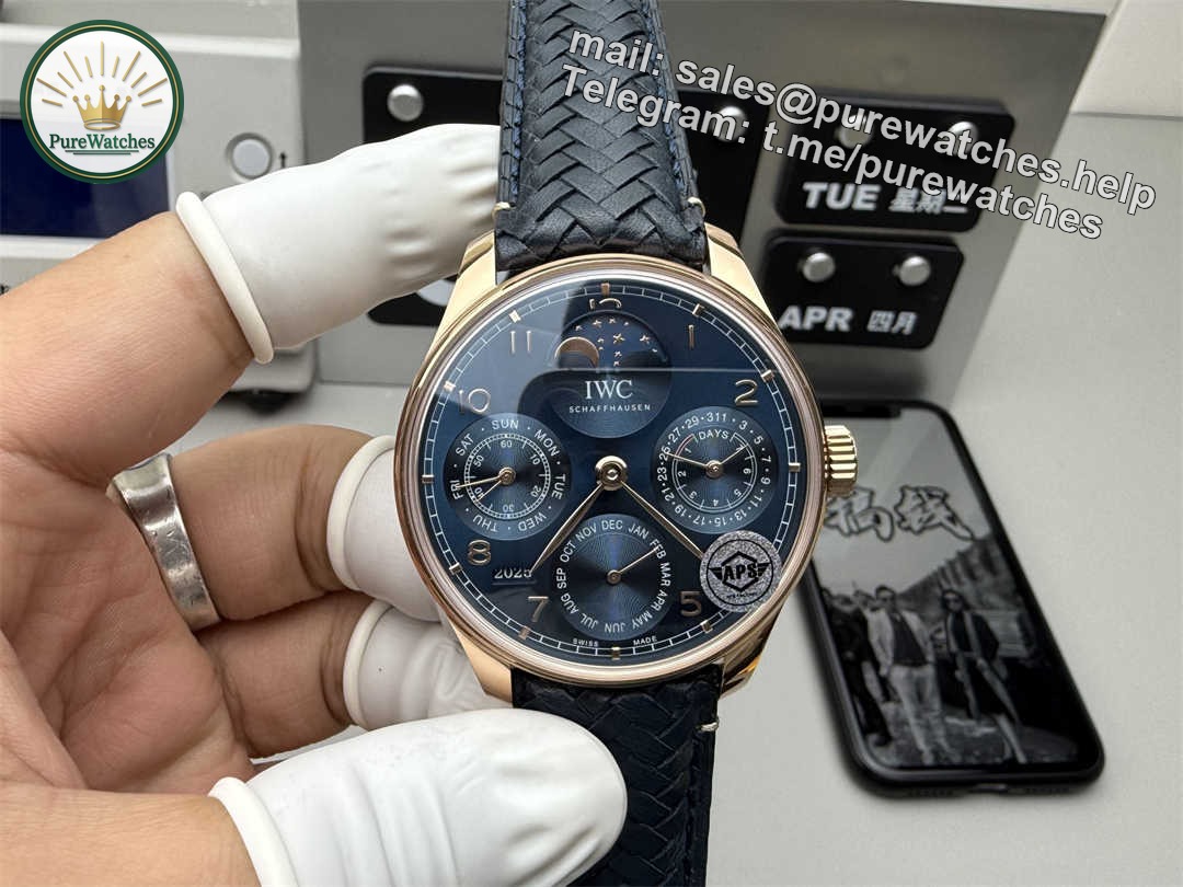 Premium IWC Portuguese Perpetual Calendar Replica – 44mm Luxury Automatic Watch by APS Factory