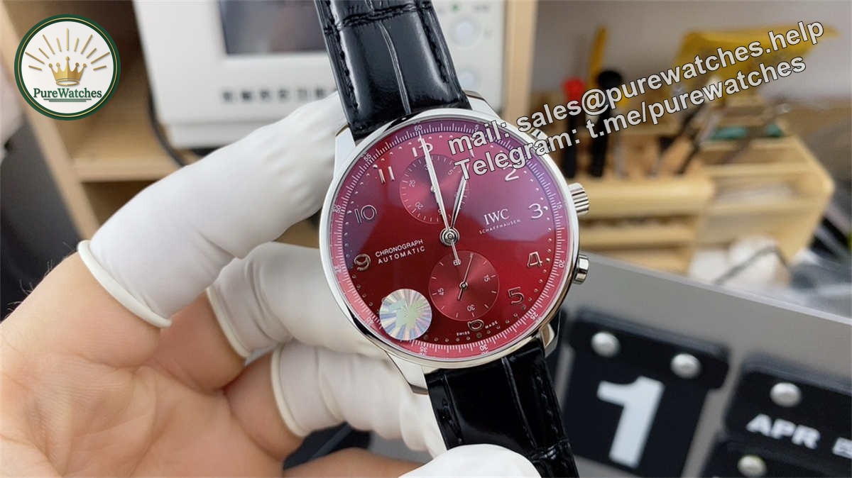 ZF Factory IWC Red Dial Chronograph Replica – Portugieser Automatic 41mm Men’s Watch